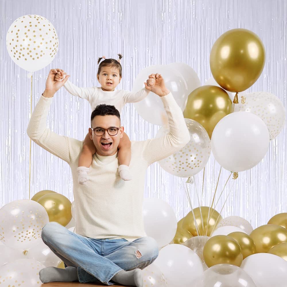 Beishida 4 Pcs White Door Streamers Tinsel Curtain Party Streamers Backdrop Fringe Foil Wall Background For Birthday Halloween C