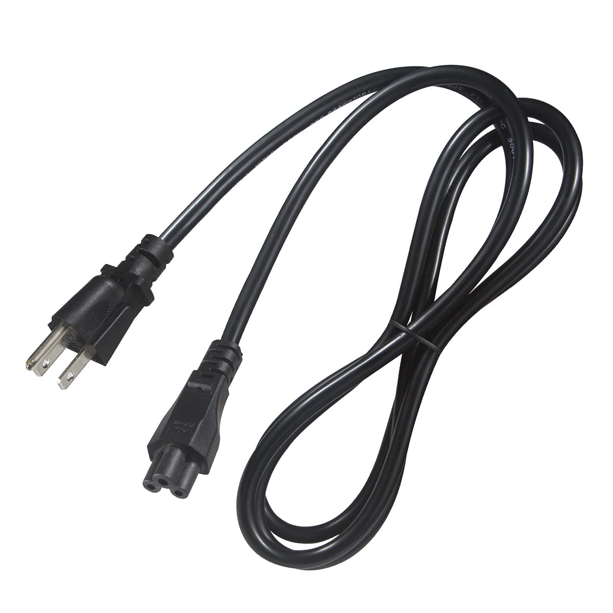 Us Standard Laptop Power Cord   6Ft / 1.8M 18Awg Nema 5 15P To Iec 60320 C5 Universal 3 Prong Ac Power Cable Replacement Desktop