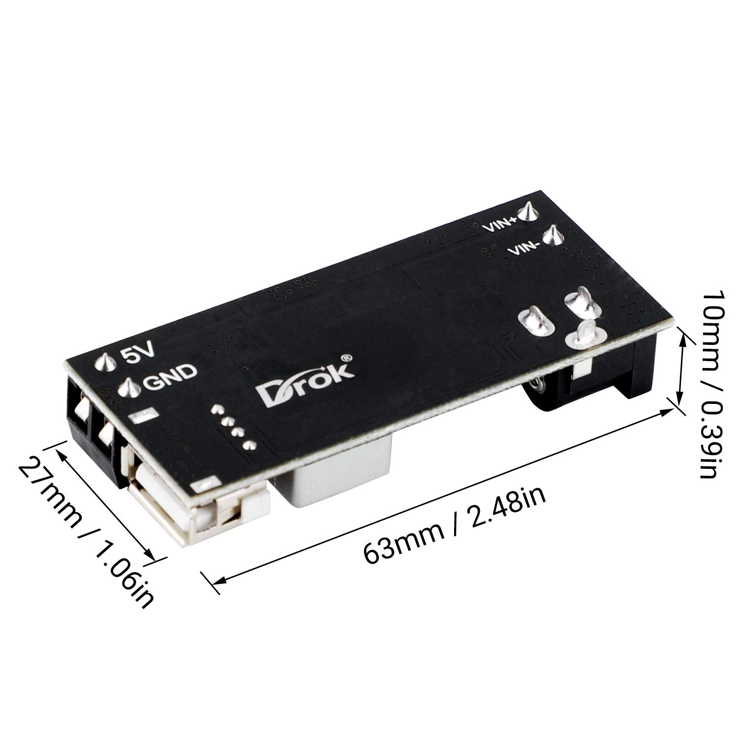 Drok Buck Converter 12V To 5V, 5A Usb Voltage Regulator Dc 9V 36V Step Down To Dc 5V 5.3V 5.2V 3.5 6A Volt Transformer Power Sup
