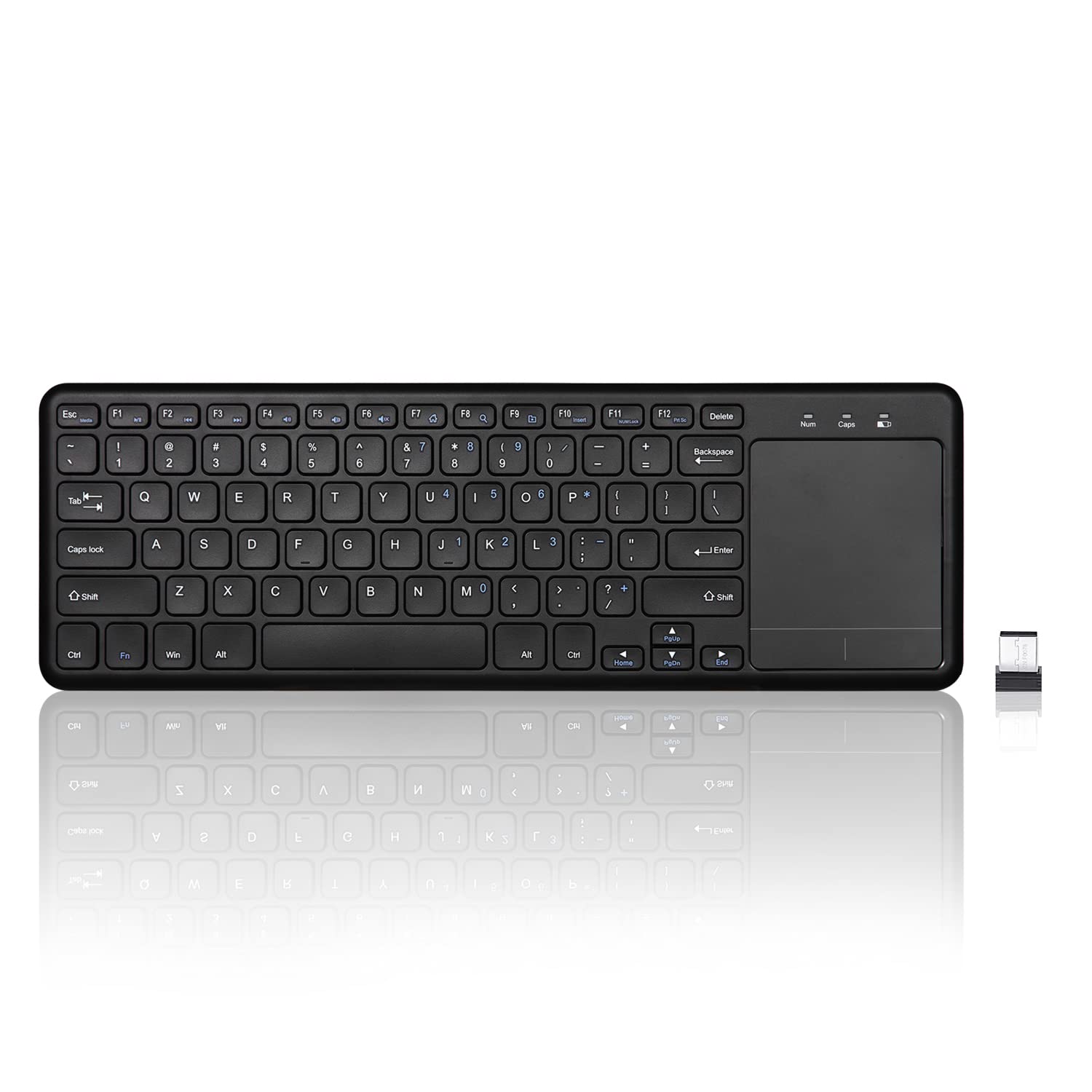Perixx Periboard 716 Wireless Keyboard With Touchpad, Support Multiple Devices Connection With Tv, Tablet And Smartphone, X Type Scissor Keys, Black, Us English Layout