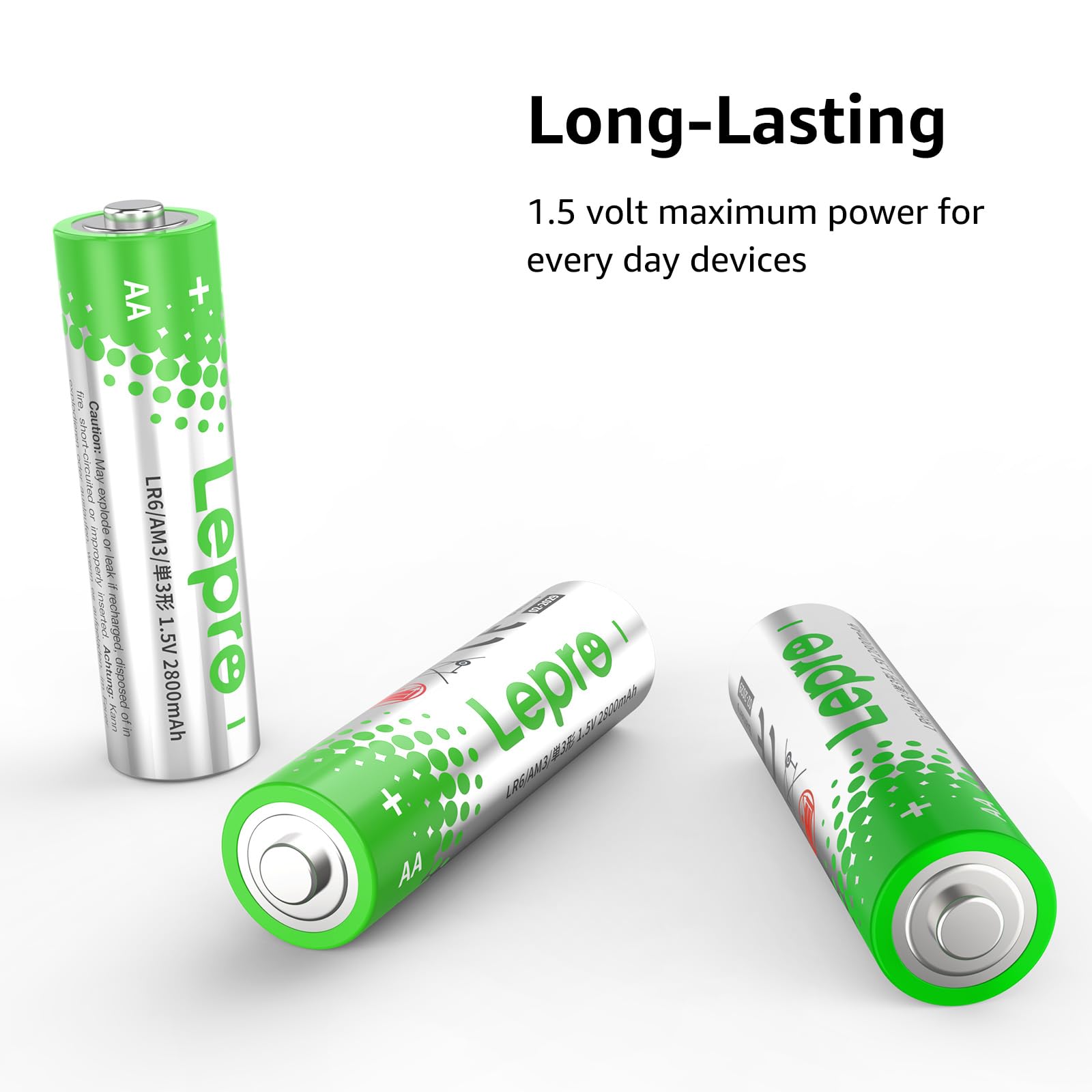 Lepro Aa And Aaa Batteries Combo Pack 48 Count, Batteries Variety Pack 2800Mah High-Performance Alkaline Power - 24 Double Aa Ba