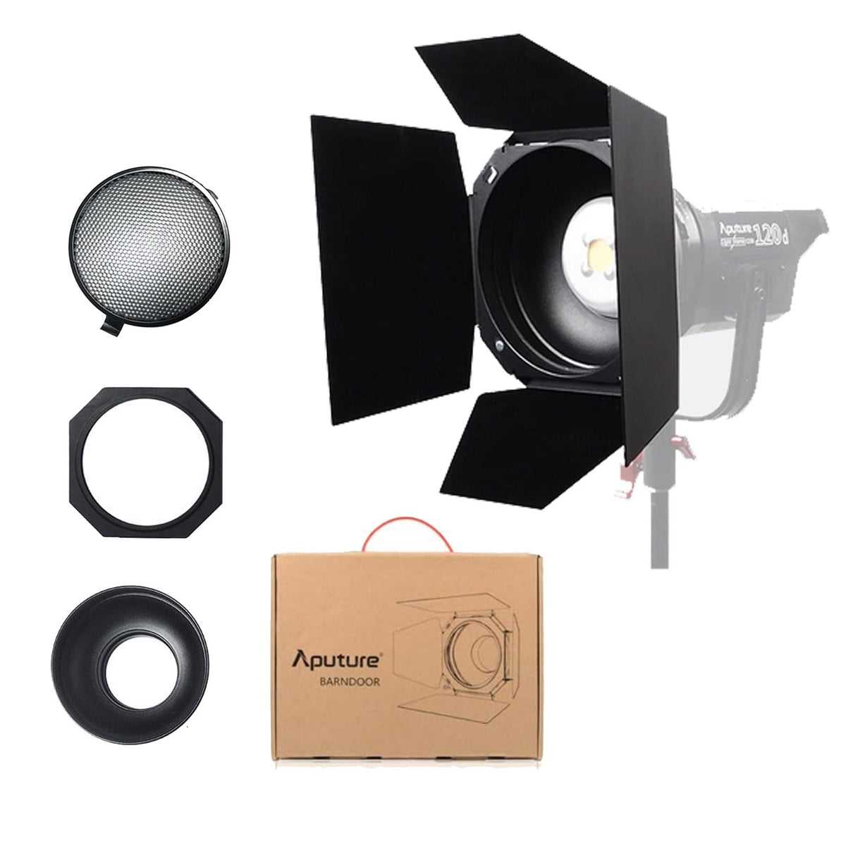 Aputure Barn Doors With 30 Honeycomb Grid Designed For Aputure Bowens Mount Point-Source Lights Compatible With Aputure Reflecto