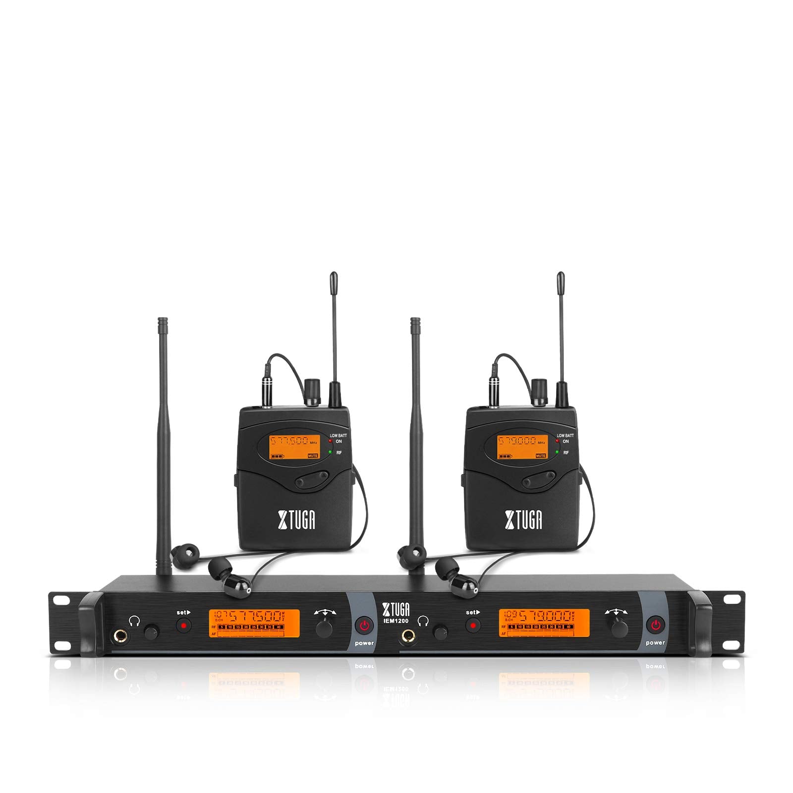 Xtuga Iem1200 Wireless In Ear Monitor System 2 Channel 2/4 Bodypacks Monitoring With In Earphone Wireless Type Used For Stage