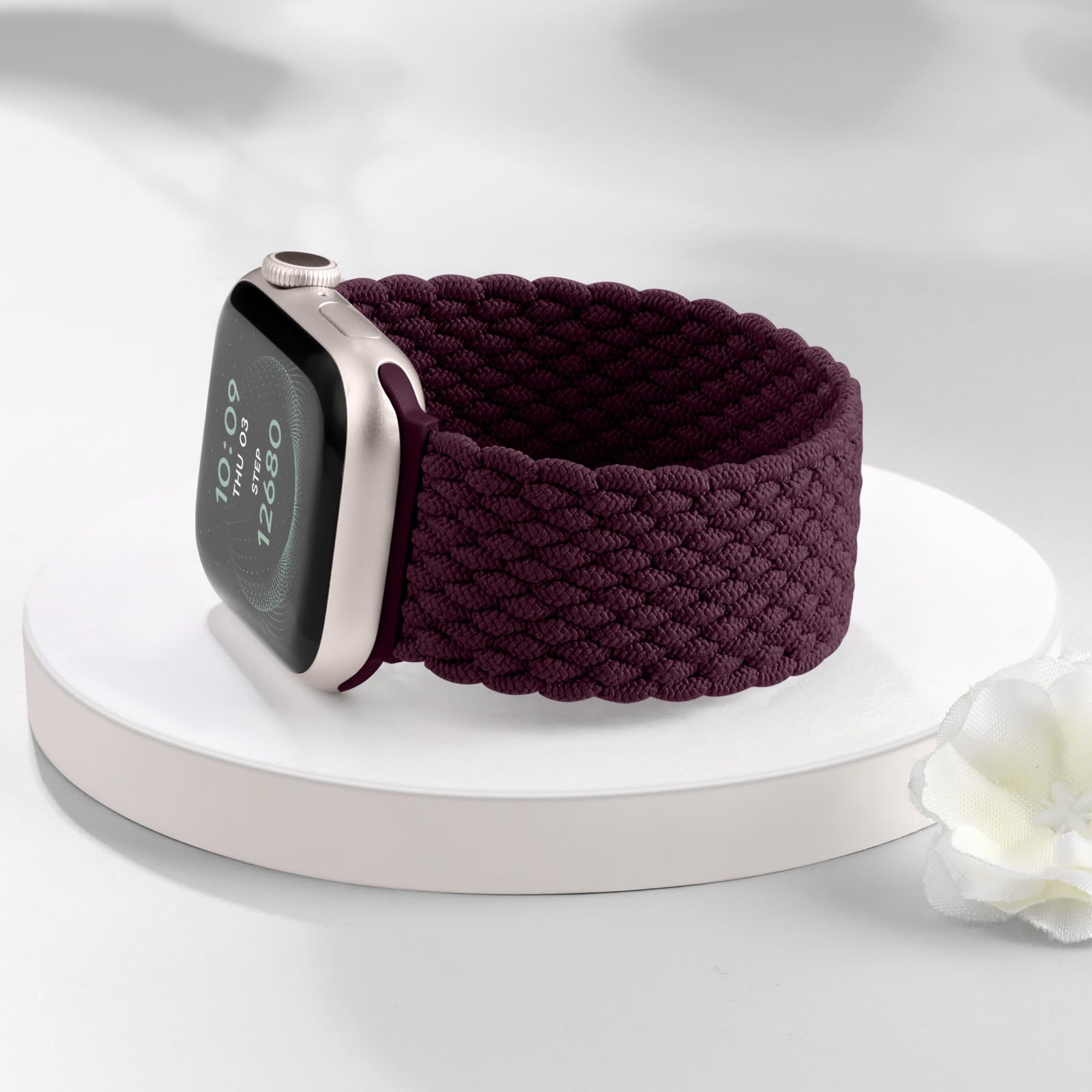 Zedoli Braided Solo Loop Compatible With Apple Watch Band 38Mm 40Mm 41Mm 42Mm 44Mm 45Mm 46Mm 49Mm For Women Men,Stretchy Nylon S