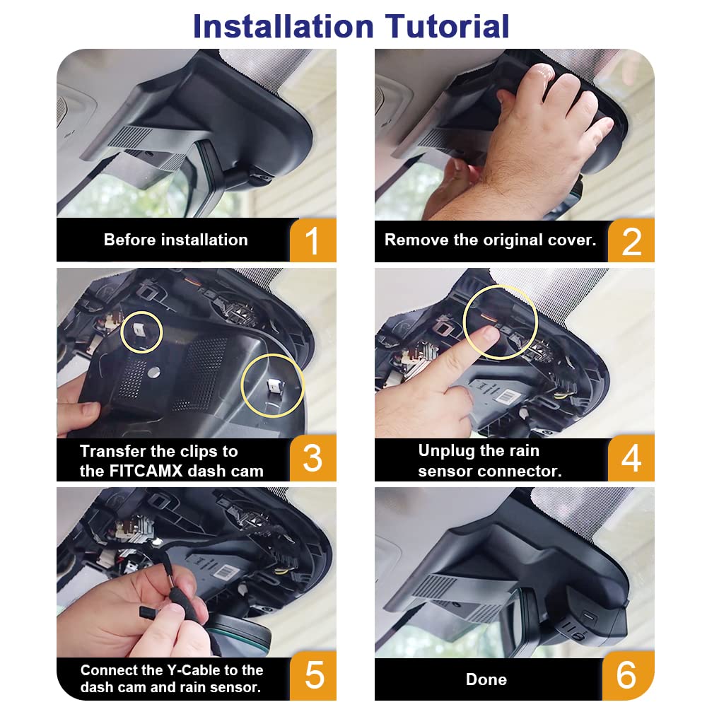 Fitcamx Front 4K And Rear 1080P Dash Cam Suitable For Ford Mustang Mach E 2021 2022 2023 Gt Select Premium, Oem Factory Style, D