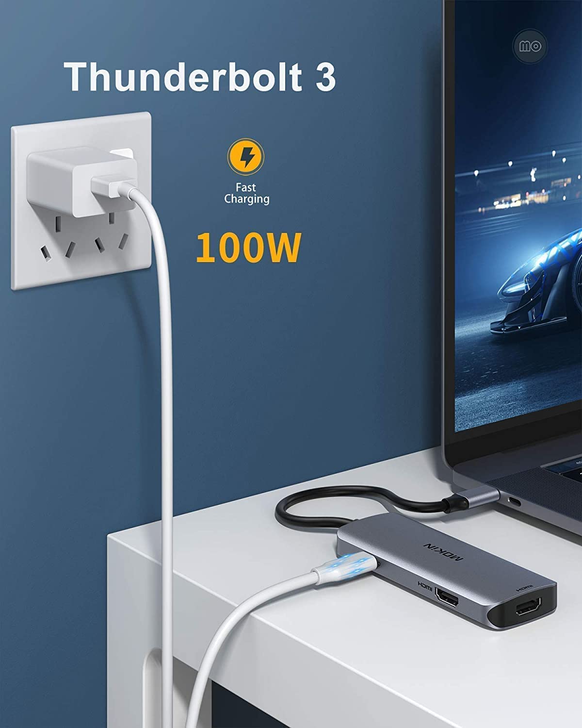 Docking Station Usb C To Dual Hdmi Adapter, Mokin Usb C Hub Dual Hdmi Monitors For Windows,Usb C Adapter With Dual Hdmi,3 Usb Po