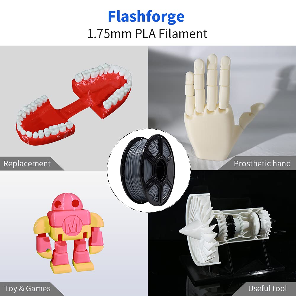 Flashforge 3D Printer Filament Pla 1.75Mm, 3D Printing Filaments 1Kg Spool Dimensional Accuracy +/  0.02Mm, Environmental Friend