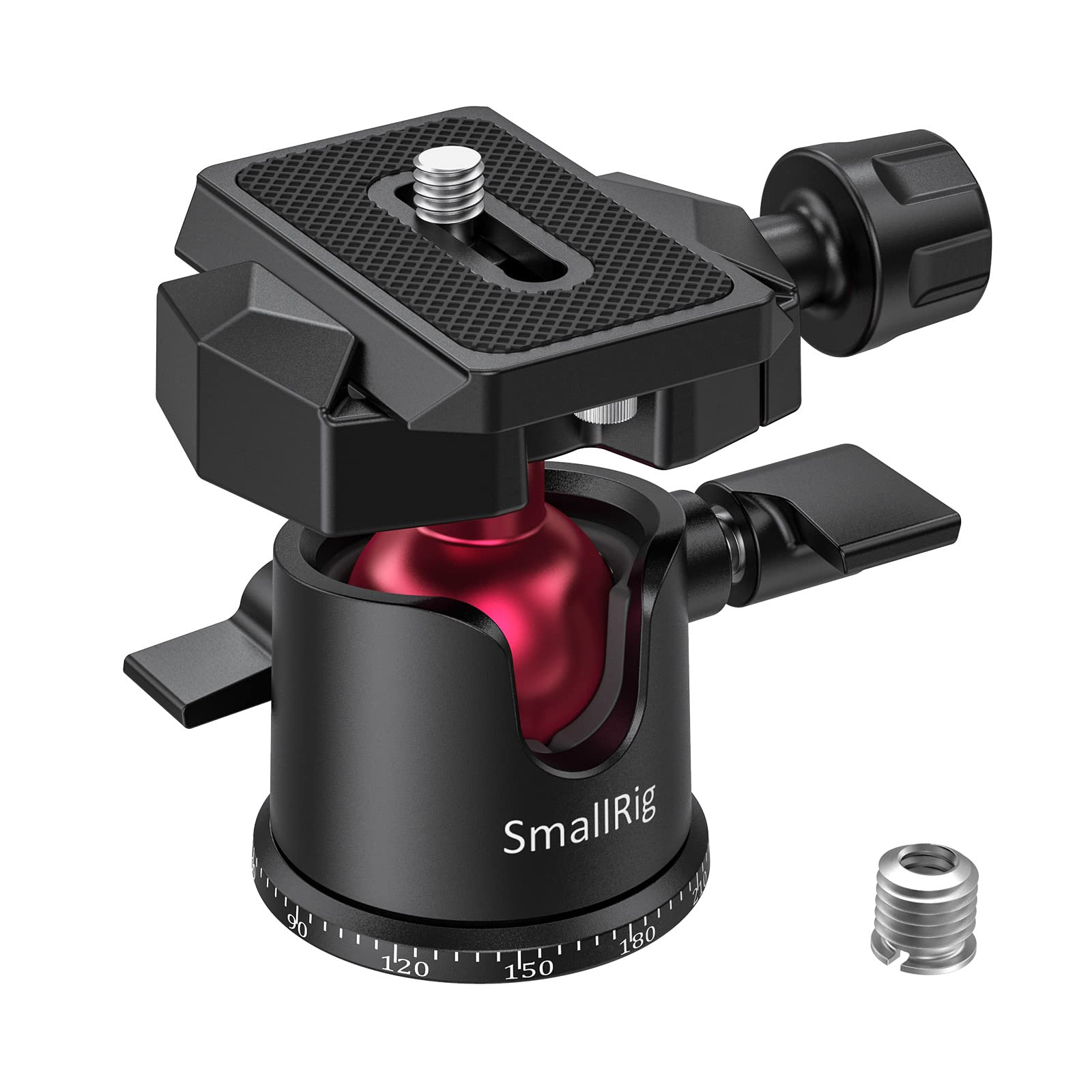 SmallRig Mini Ball Head, Tripod Head Camera 360 Panoramic with 1/4 Screw 3/8 Thread Mount and Quick Release Plate Metal Ball Joi