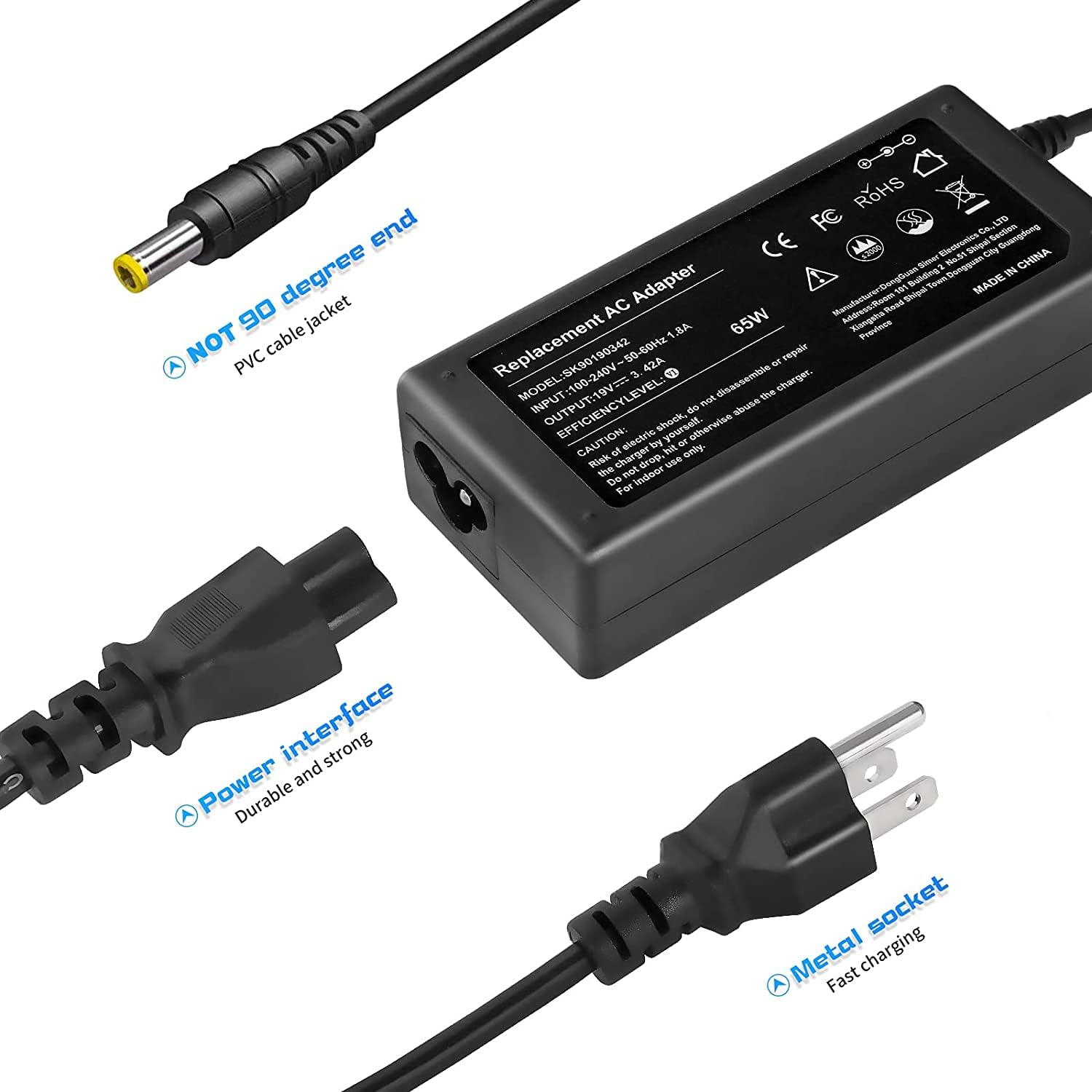 Ac Adapter Power Cord For Acer S202Hl S232Hl R240Hy H236Hl G246Hl G276Hl G236Hl S240Hl S220Hql S271Hl H226Hql G226Hql S241Hl Hn274H Laptop Charger