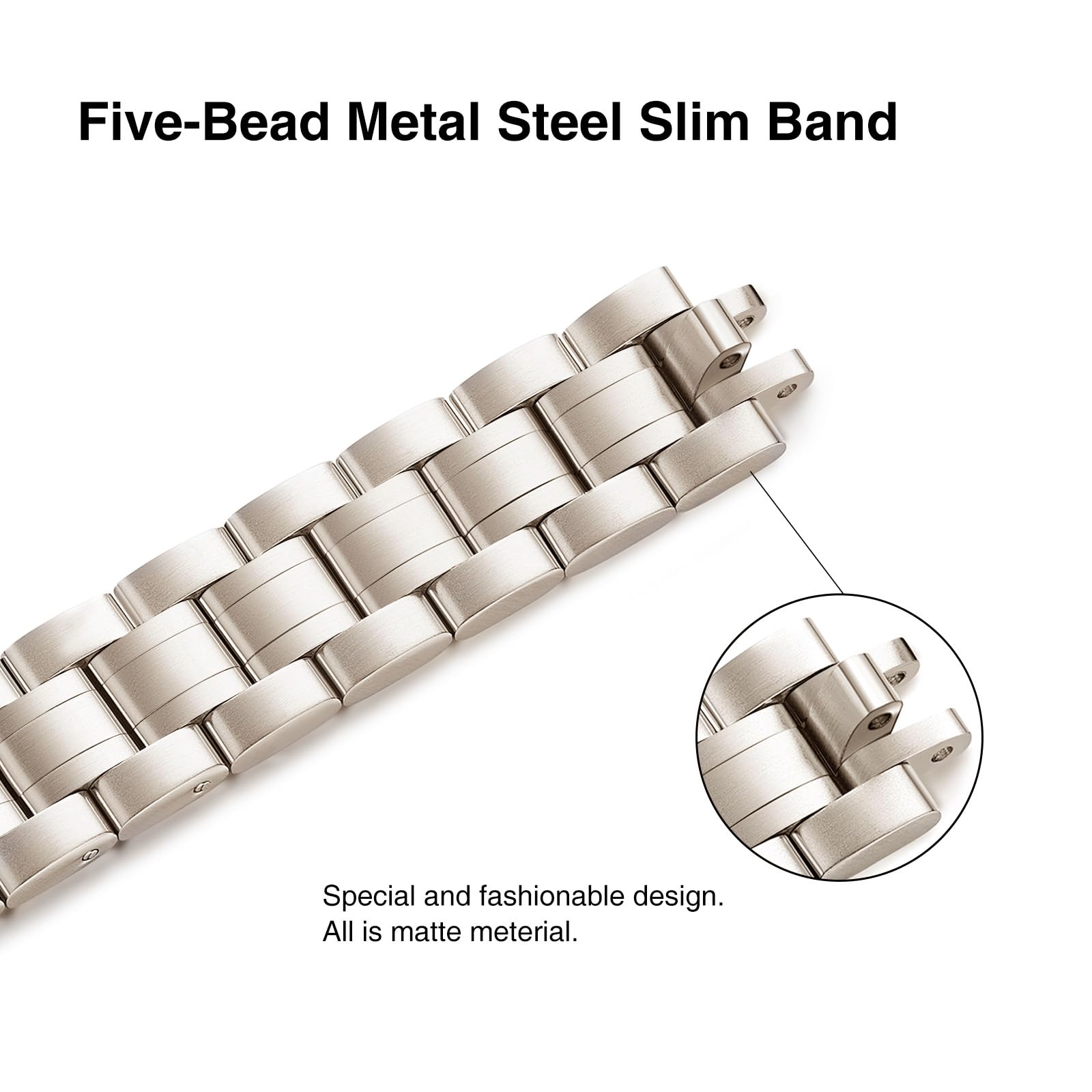 Stiroll Thin Replacement Band Compatible For Apple Watch 38Mm 40Mm 41Mm 42Mm(Series 10), Stainless Steel Metal Wristband Women M