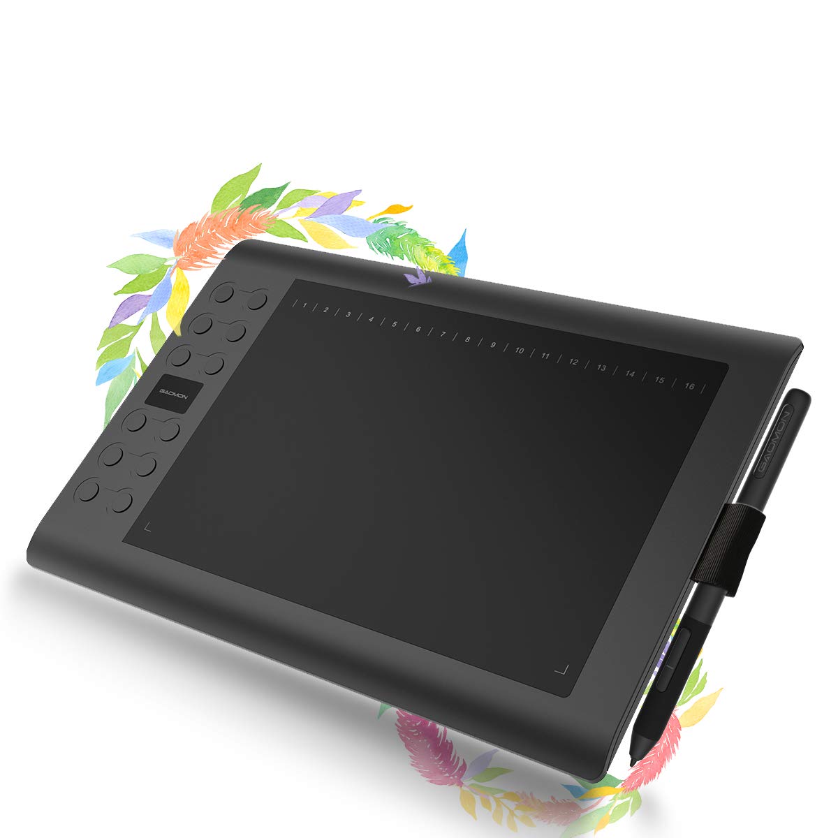 Drawing Tablet Gaomon M106K Pro 10 X 6.25 Inches Large Graphic Tablet, Digital Art Tablet Supports Tilt Function With 12 Shortcu