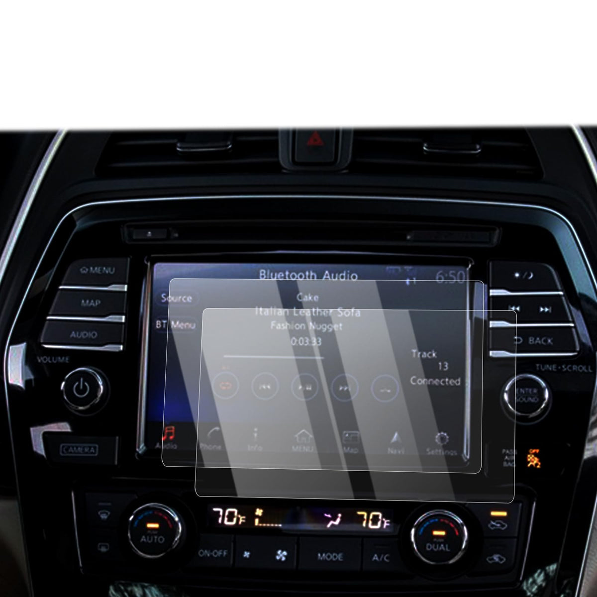 Karltys 2 Pack Screen Protector For 2021-2024 Nissan Kicks Sv Sr /16-24 Murano /16-24 Maxima /20-24 Versa 8-Inch Touchscreen, Anti Fingerprint Tempered Glass Protector For Nissan Kicks Accessories