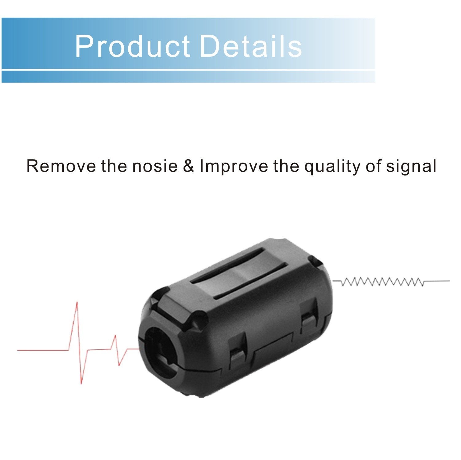 Iskuka [Pack Of 10] Ferrite Beads Clip   On Design For Hdmi Cable Usb Cable Noise Emi Rfi Suppressor Ferrite Core Ferrite Ring (