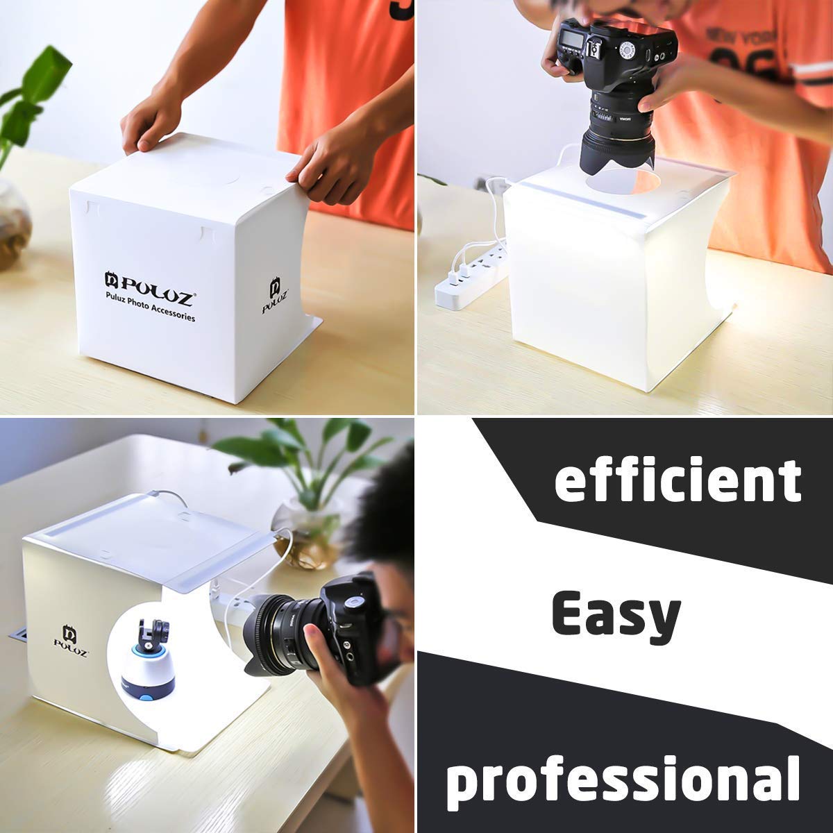 Mini Photo Studio Super Bright Photography Light Box Lightbox Portable Shooting Light Tent With 6 Colors Photography Backdrops Waterproof Background Screen Carrying Bag (20 Centimeter)