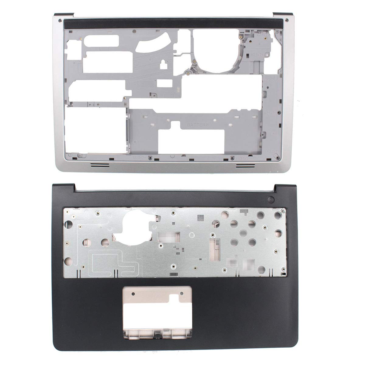 Motoku Laptop Palmrest Upper Case Keyboard Bezel And Bottom Case Base Cover Chassis Replacement For Dell Inspiron 15-5547 5542 5