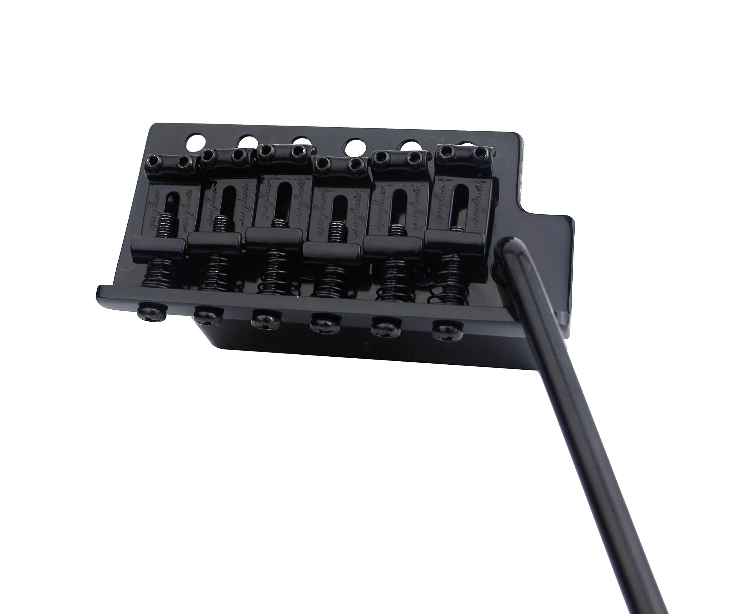 Guyker Tremolo Bridge Vintage Bent Steel Saddles And Zinc Block Compatible With Start St Electric Guitar (Gg 1004, Black)