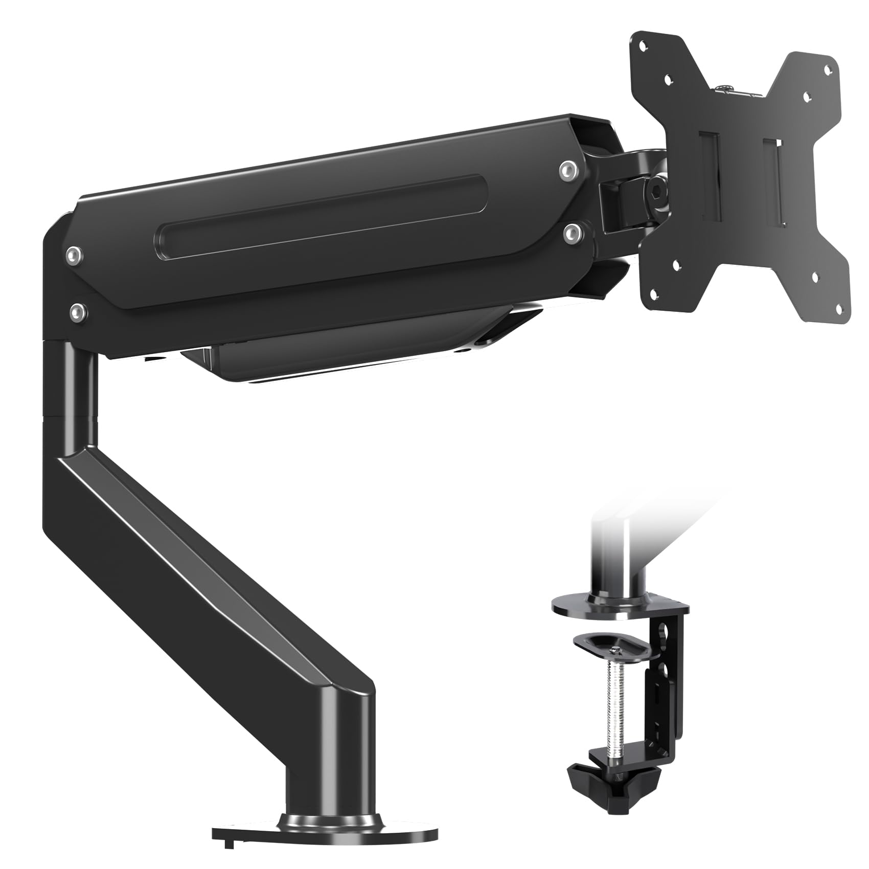 Suptek Single Monitor Mount,Adjustable Gas Spring Monitor Arm Desk Mount Monitor Stand Fits 17 20 22 23 24 26 27 32 33 Inch Moni