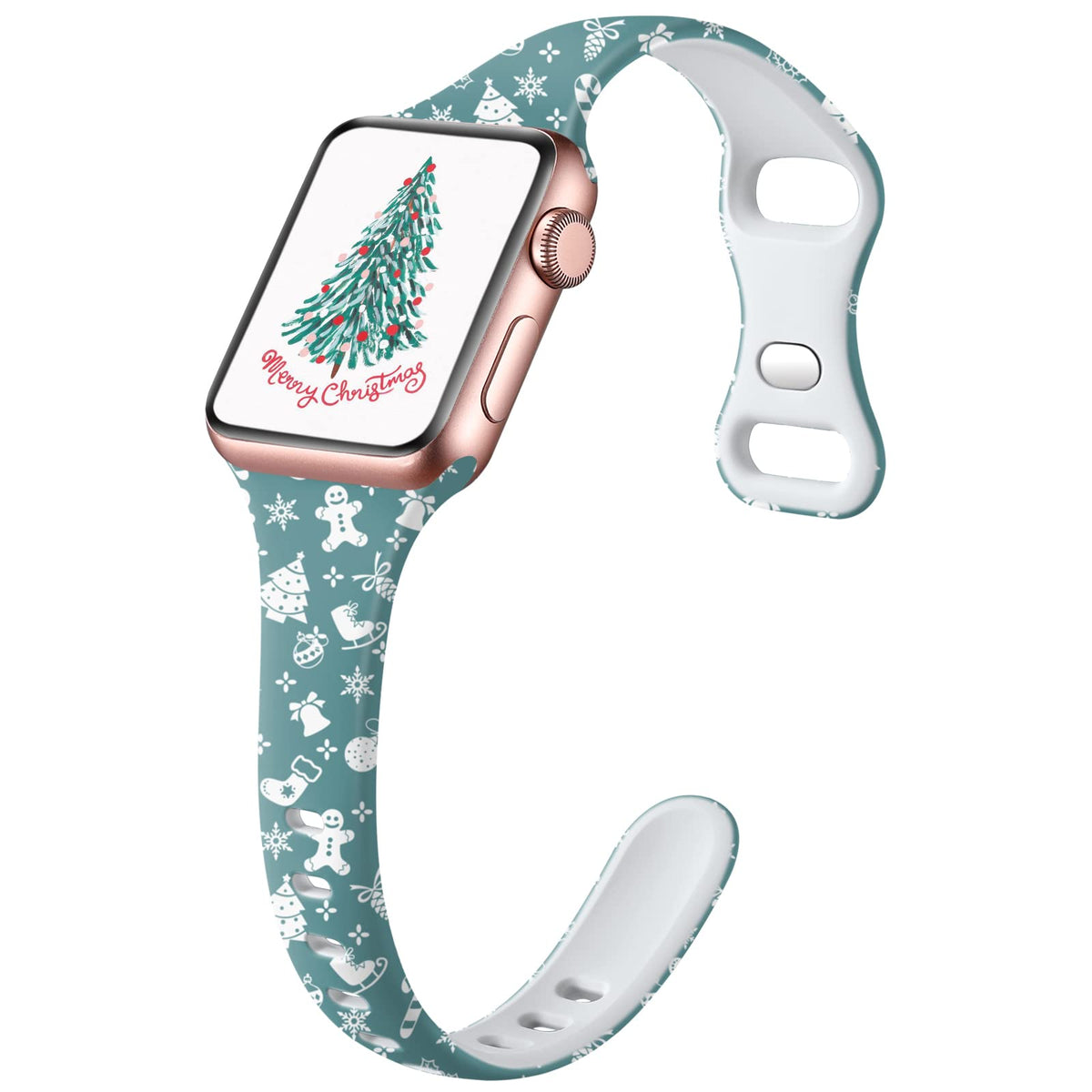 Witzon Slim Holiday Watch Bands Compatible With Christmas Apple Watch Se Band 40Mm 42Mm 41Mm 38Mm For Women, Soft Silicone Repla