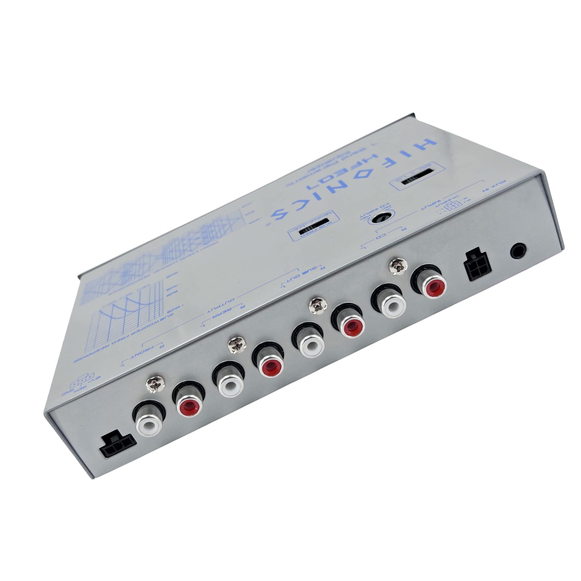 Hifonics Hfeq7 7 Band 9 Volts 1/2 Din Pre Amp Car Audio Graphic Equalizer With Front 3.5Mm Auxiliary Input, Rear Rca Auxiliary Input And High Level Speaker Inputs Black