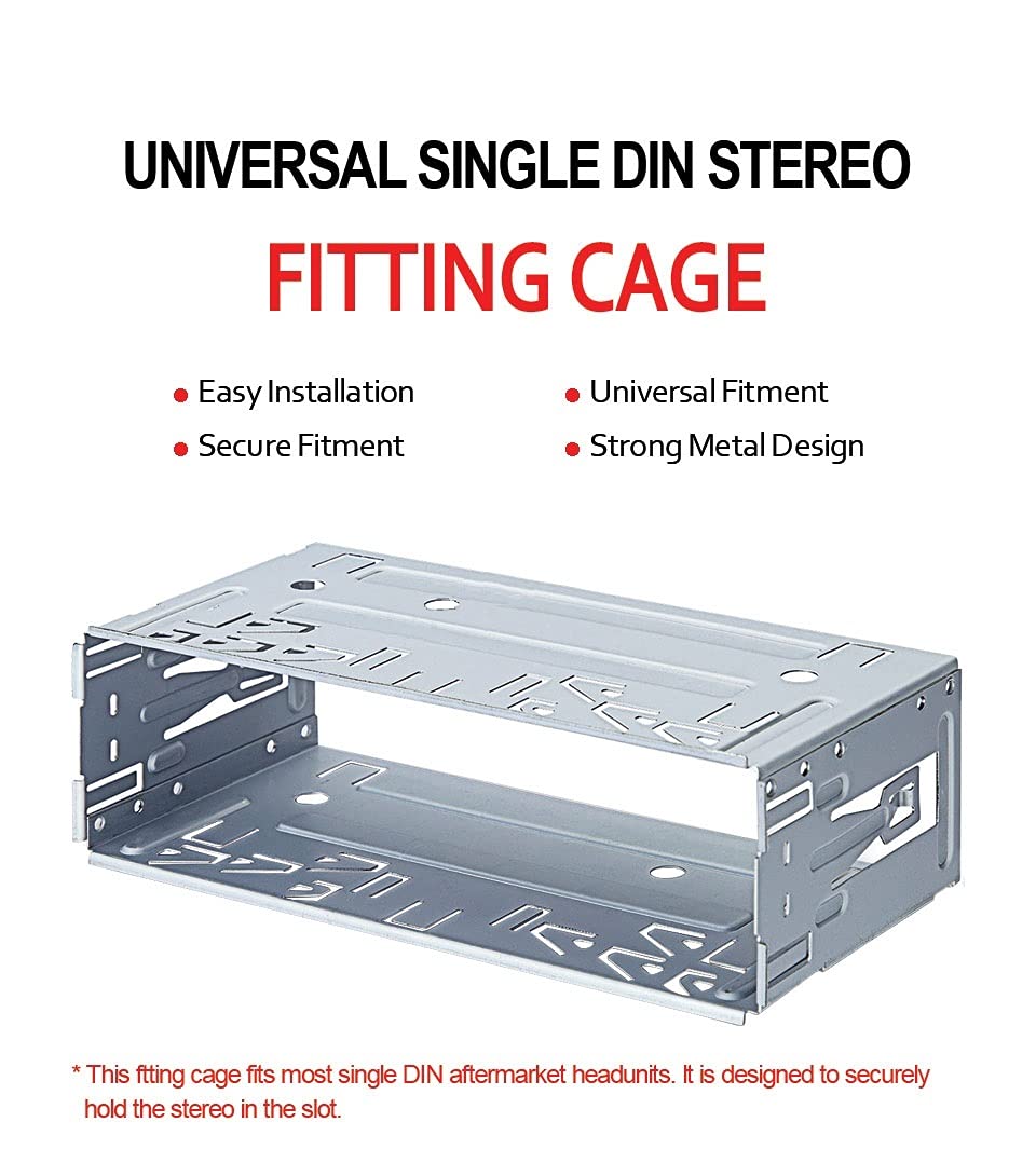 Sizhile Universal Single Din 1 Din Stereo Radio Replacement Fitting Cage Kit Installation