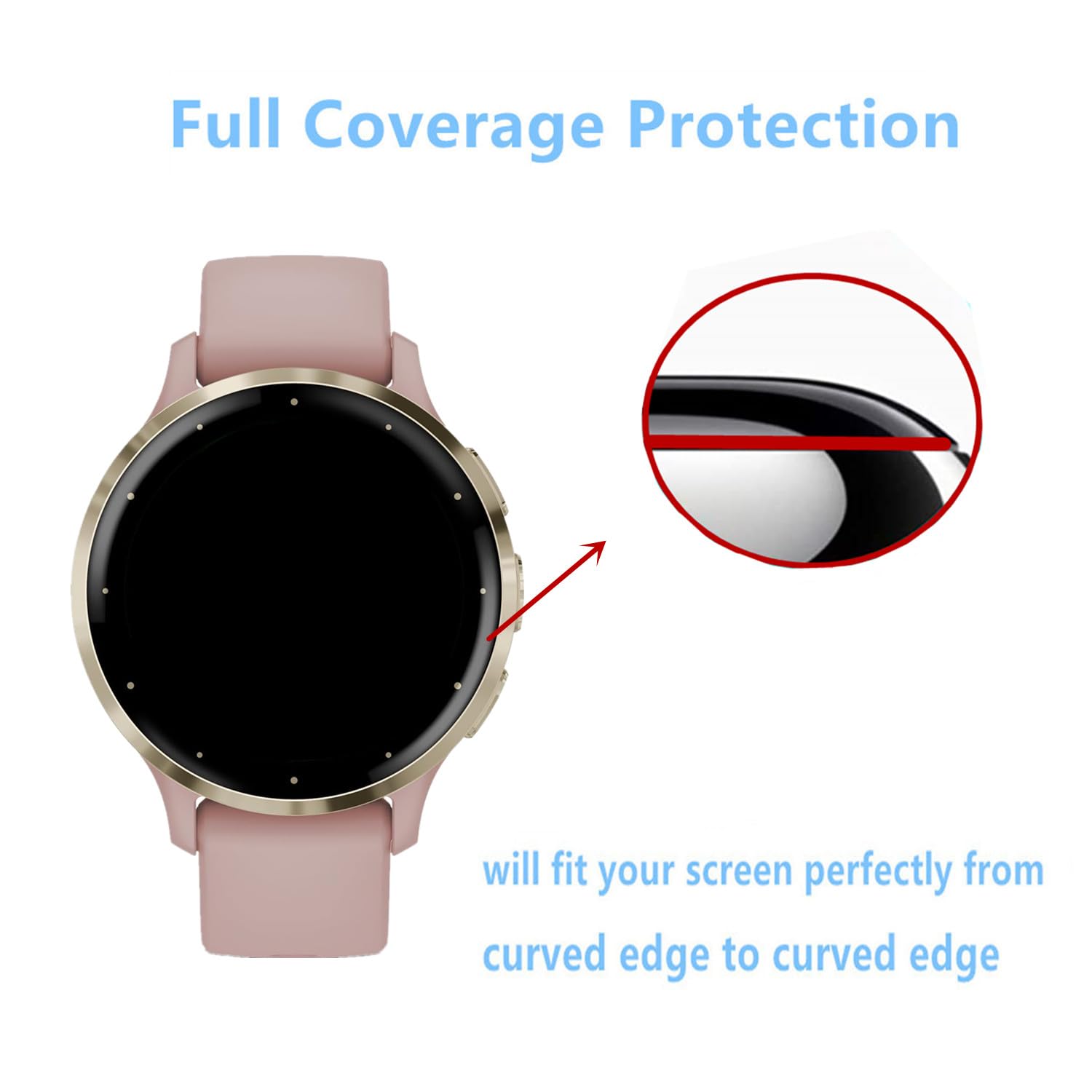 Aemus Compatible For Garmin Venu 3S Screen Protector (3 Pack) Smart Watch 3D Full Coverage Protective Film