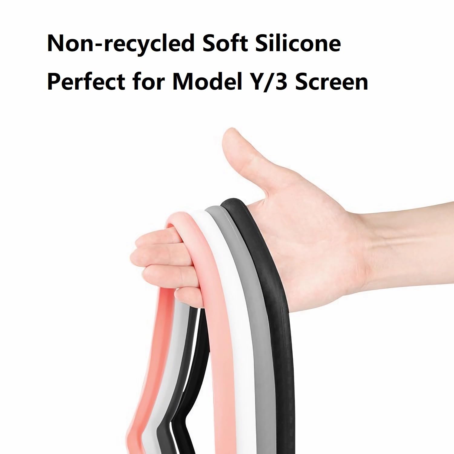 Gooyogoo Screen Protector Silicon Frame For Tesla Model Y/3 15'' Center Control Touchscreen, Knee Protection,Skin Friendly,Cover