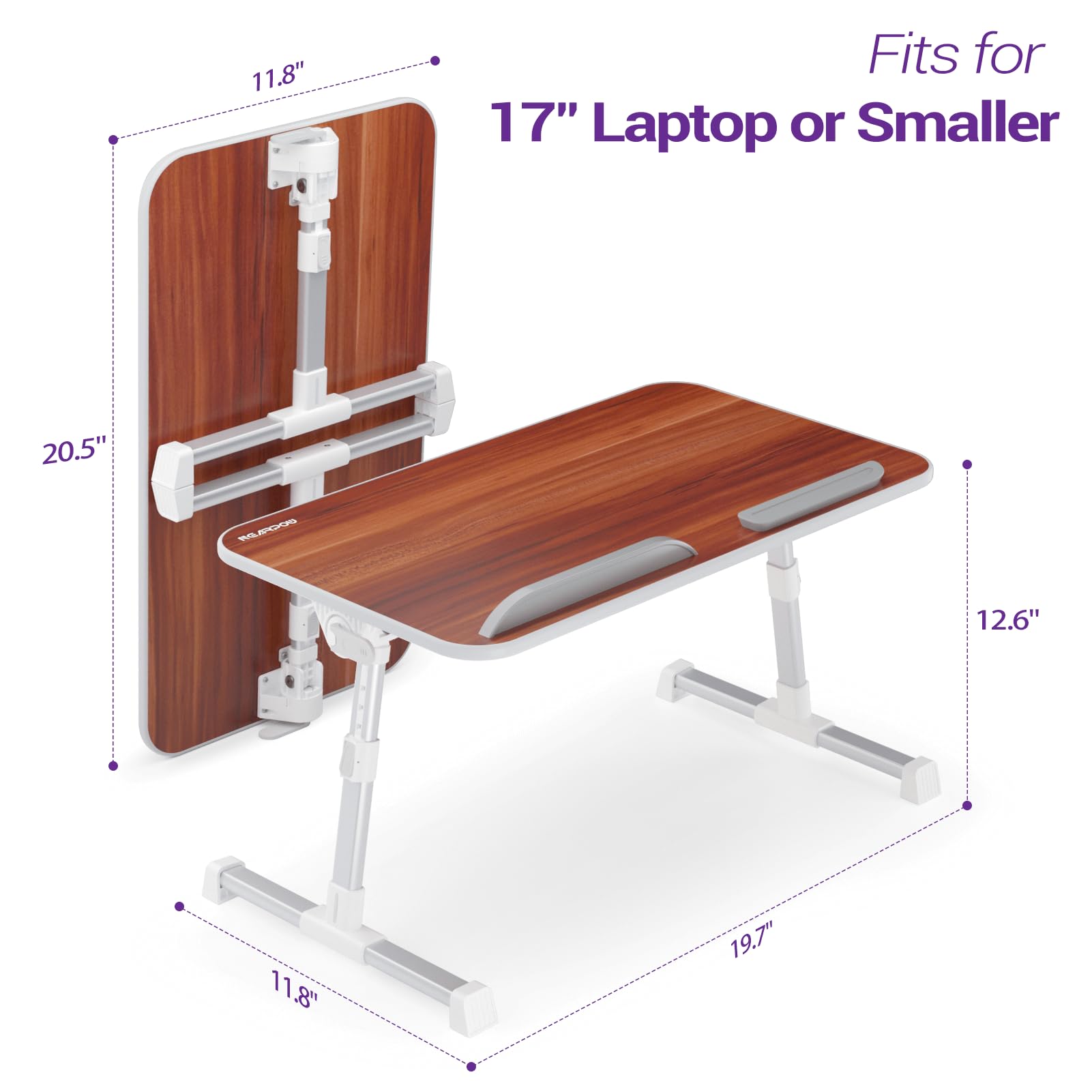 Laptop Bed Table, Nearpow Adjustable Laptop Bed Tray For Computer And Laptop Bed Stand, Laptop Desk For Bed, Lap Desk For Adults