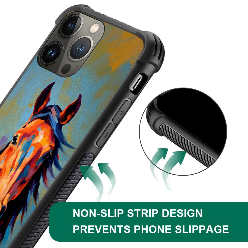 CARLOCA iPhone 13 Case Colorful Horse Graphic Shockproof Anti-Scratch Polycarbonate