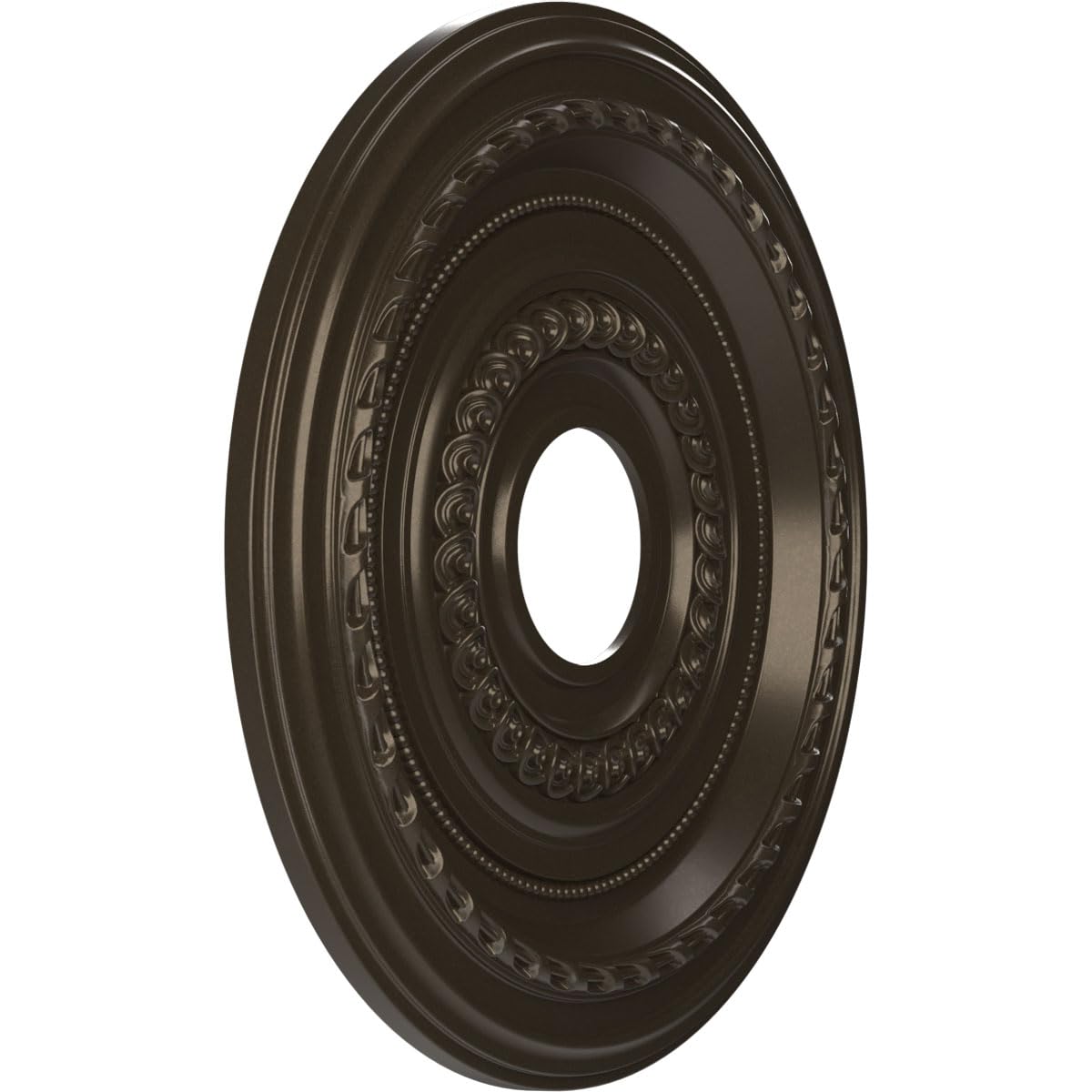 Ekena Millwork Cmp16Cocdb Cole Thermoformed Pvc Ceiling Medallion (Fits Canopies Up To 4 1/2''), 16''Od, Metallic Dark Bronze