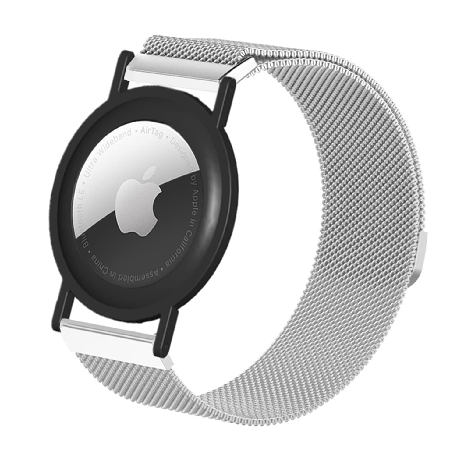 Airtag Bracelet For Adults Kids  Airtag Holder With Adjustable Metal Milanese Watchband, Apple Airtag Watch Bracelet For Compati