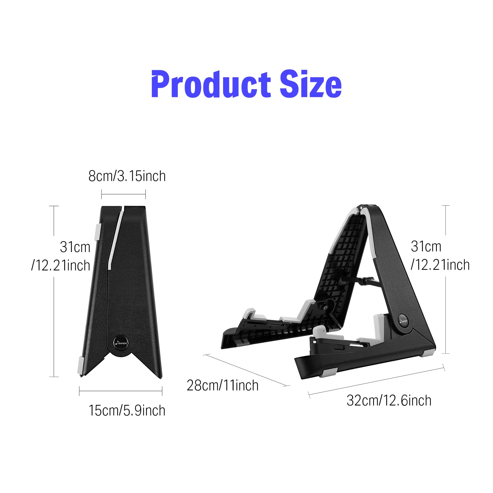 Donner Guitar Stands, 2 Packs Foldable Lightweight Guitar Stands Holder For Acoustic Electric Guitar Bass Ukulele, Ds 2 (Black)