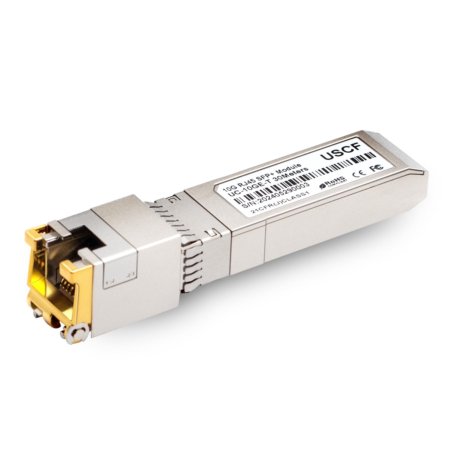 Uscf 10G SFP+ to RJ-45 Copper Transceiver Module Multi-Gigabit CAT6a 30m