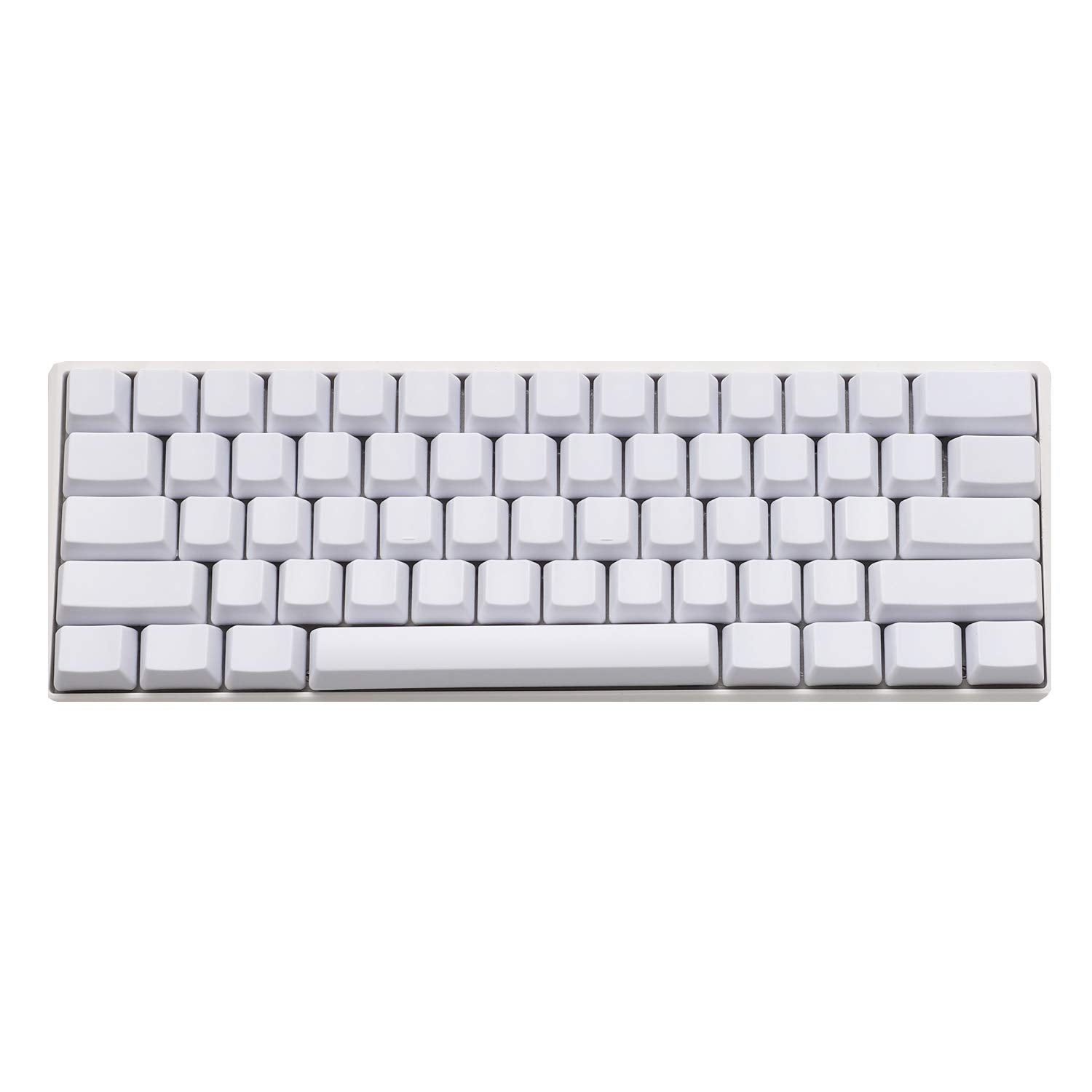 Ymdk Blank Thick Pbt Oem Profile 61 Ansi Keycaps For Mx Switches Mechanical Keyboard (White)(Only Keycap)