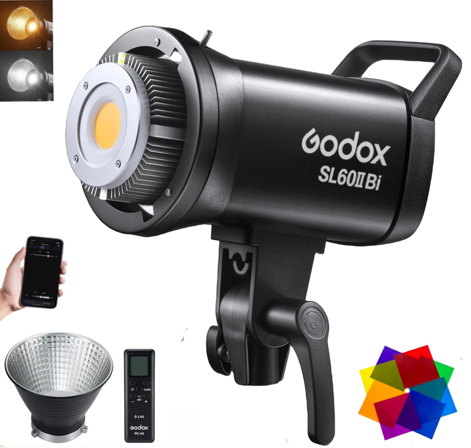 Godox Sl60Iibi Bi Color Led Video Light, 75W 2800K 6500K 25100Lux@1M Cri 96+ Tlci97+ Bowens Mount Led Continuous Light, 11 Fx Ef