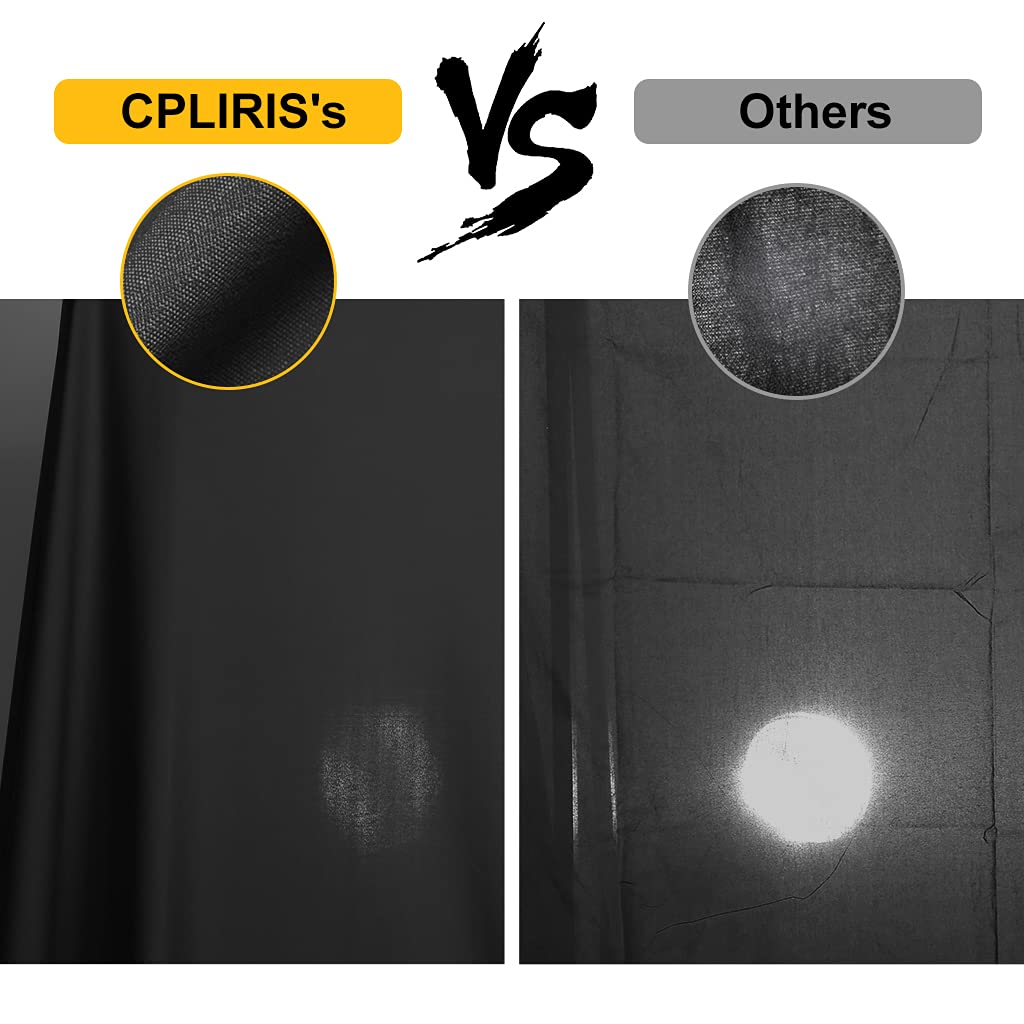 Cpliris 10X12Ft Black Backdrop For Photography, Large Seamless Polyester Fabric Pure Black Photo Backdrop Curtain For Portrait P