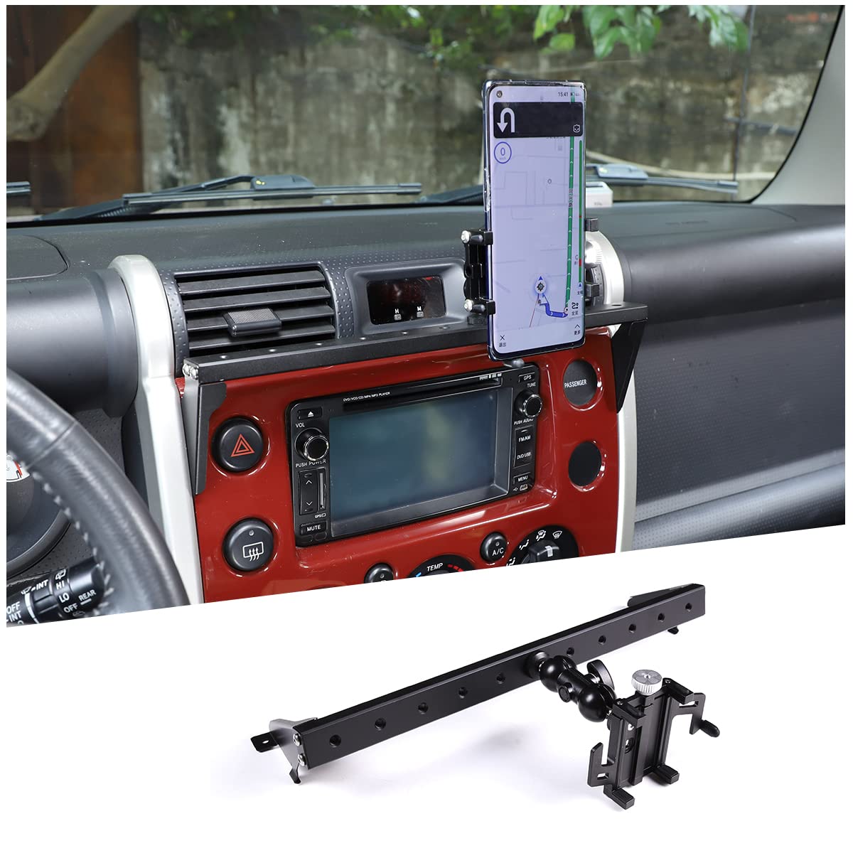 Fgtagtal Car Phone Mount Fit For Toyot@ Fj Cruiser 2007-2021, Multifunctional Dash Panel Track Cell Phone Holder For Car Dashboa