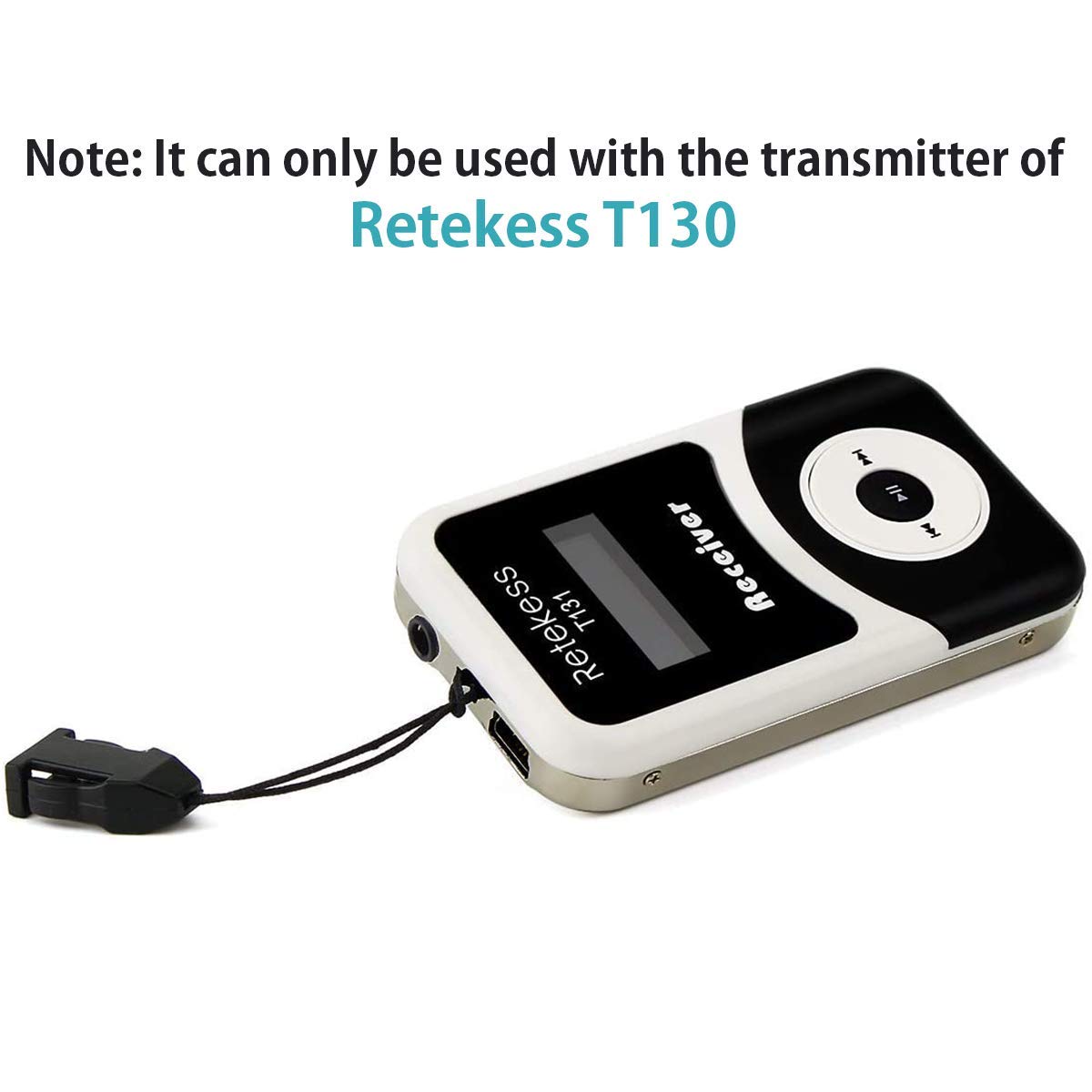 Retekess T131 Wireless Tour Guide System Receiver With 3.5Mm One-Side Earphone, 99 Channels, Audio Translation System For Church