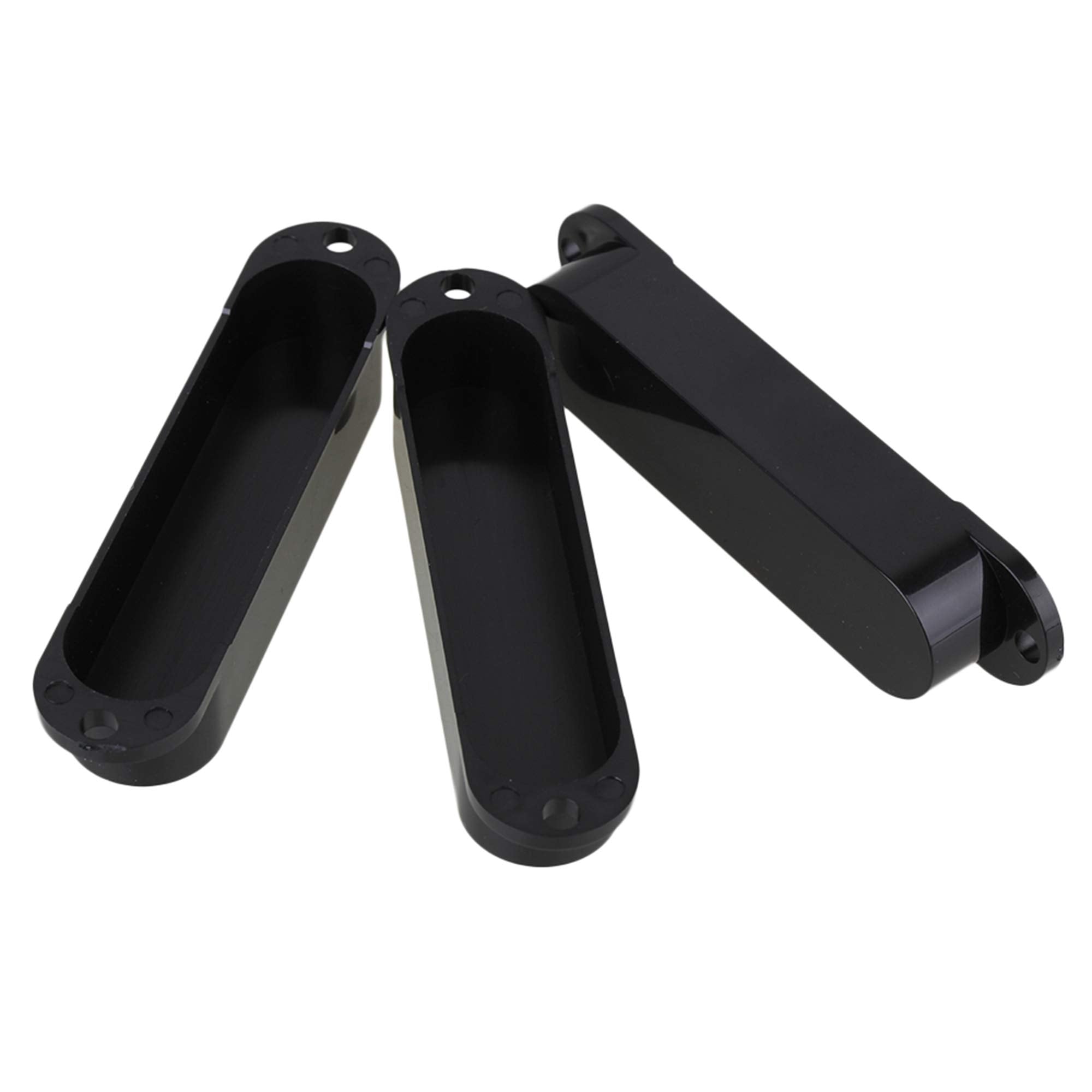 Lovermusic 82Mm Black Plastic Closed Shell Electric Guitar Single Coil Pickup Covers Pack Of 3