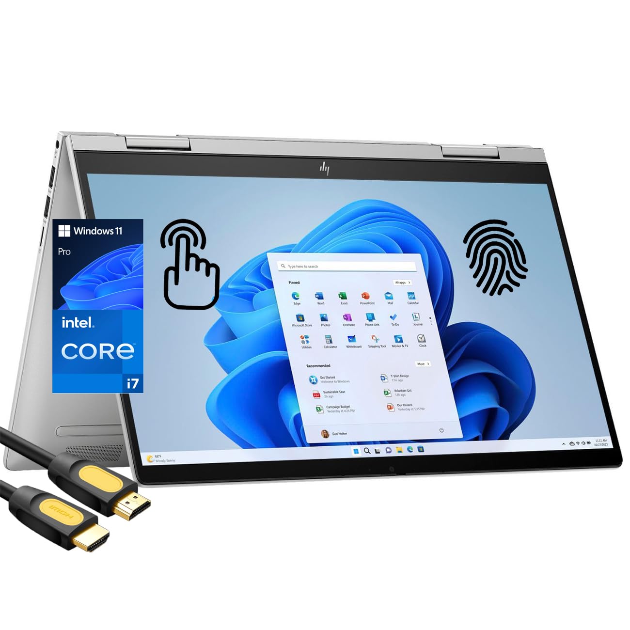 Hp Envy 2-In-1 Laptop, 14'' Fhd Touchscreen Display, 13Th Gen Intel 10-Cores I7-1355U, 16Gb Ram, 1Tb Nvme Ssd, Backlit Kb, Fp Re