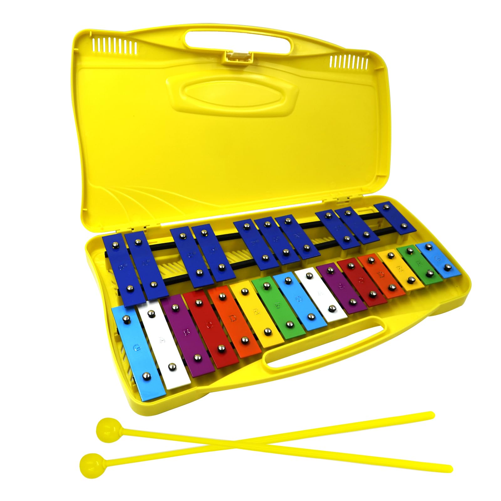 Soulmate Xylophone Glockenspiel 25 Notes Xylophone For Kids Professional Xylophone Instrument Music Teaching, Gifts (Yellow)