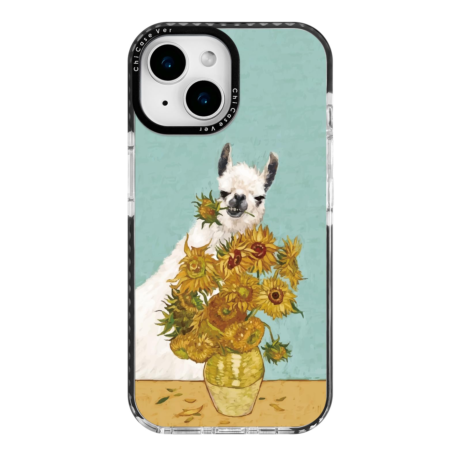 ChiCaseVer for iPhone 13 Case, Whimsical Llama & Sunflower Pattern, Military-Grade Drop Protection, Artistic Soft Slim TPU Prote