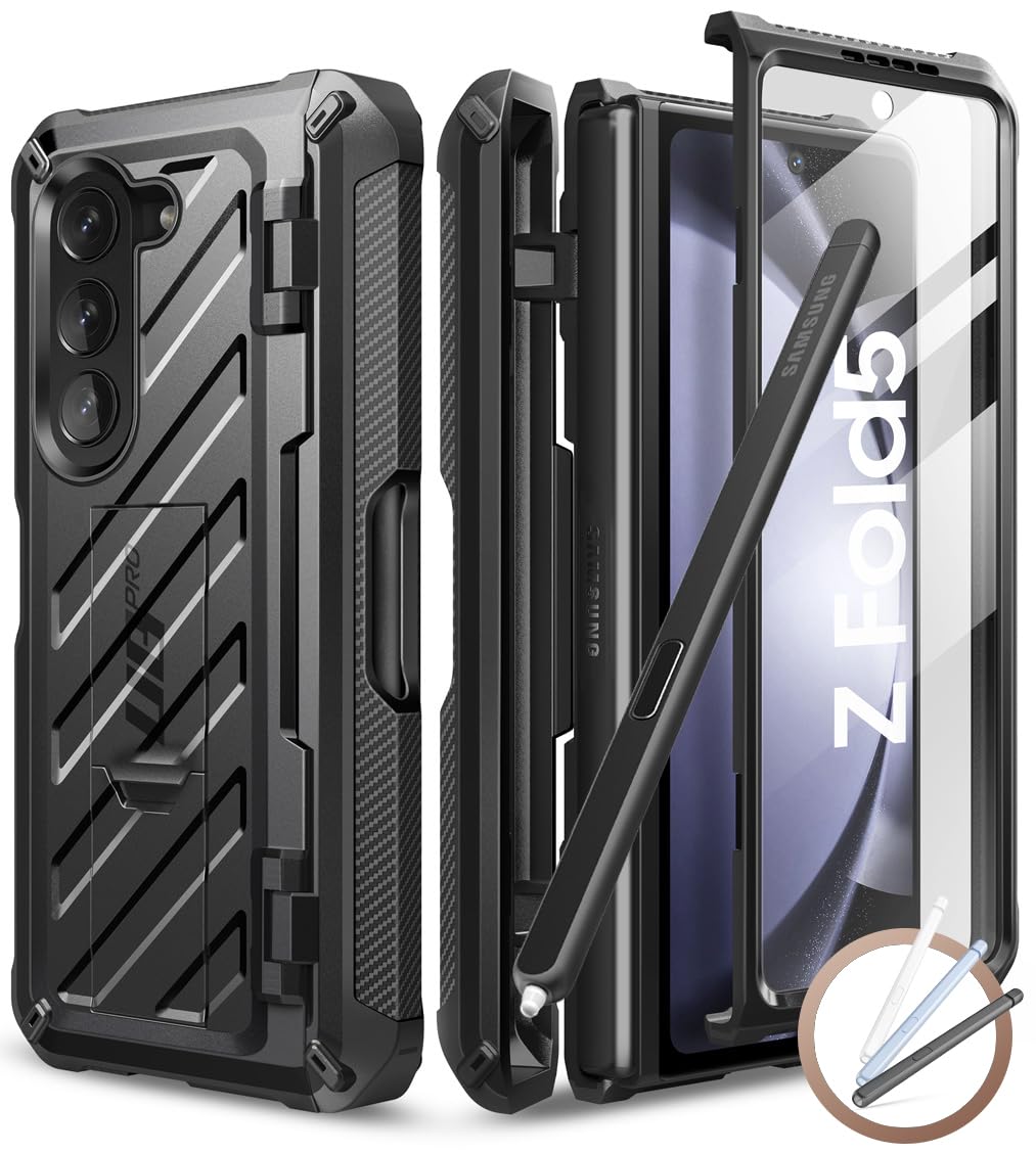 SUPCASE for Galaxy Z Fold 5 Case with S Pen Holder (Unicorn Beetle Pro), [Built-in Screen Protector & Stand] [Military-Grade Pro