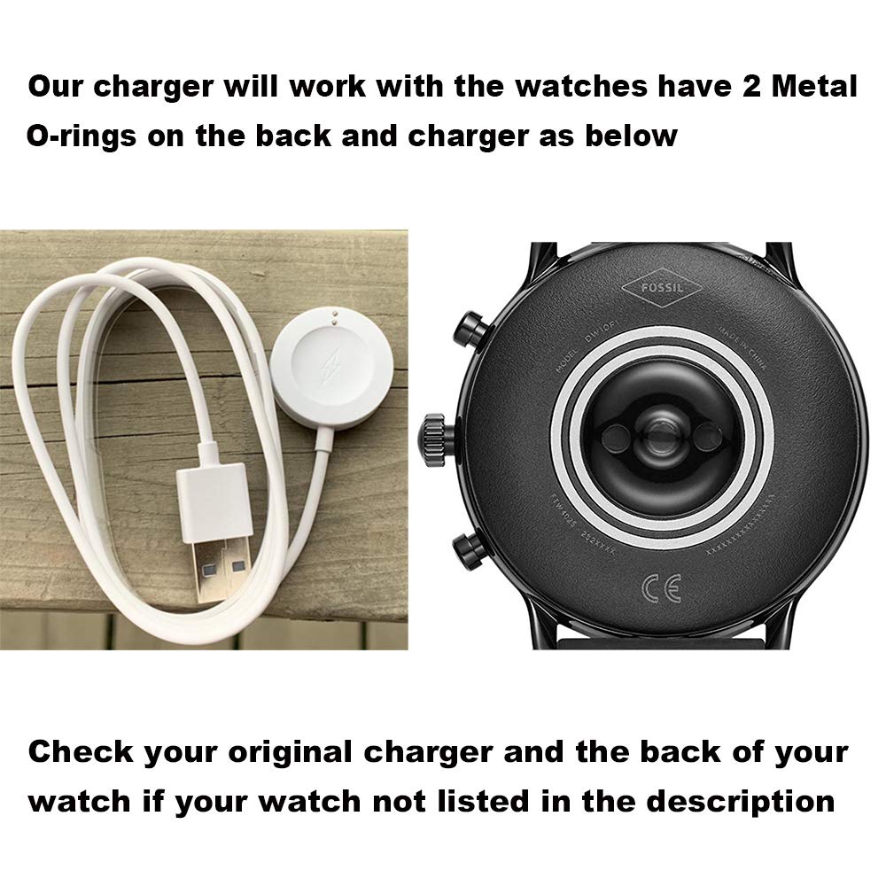 Watch Charger For Fossil Gen 6,6 Hybird/Gen 5/5E,Gen 4,Charging Stand For Fossil/Mk/Skagen/Emporio Armani Heartrate Smartwatch,W