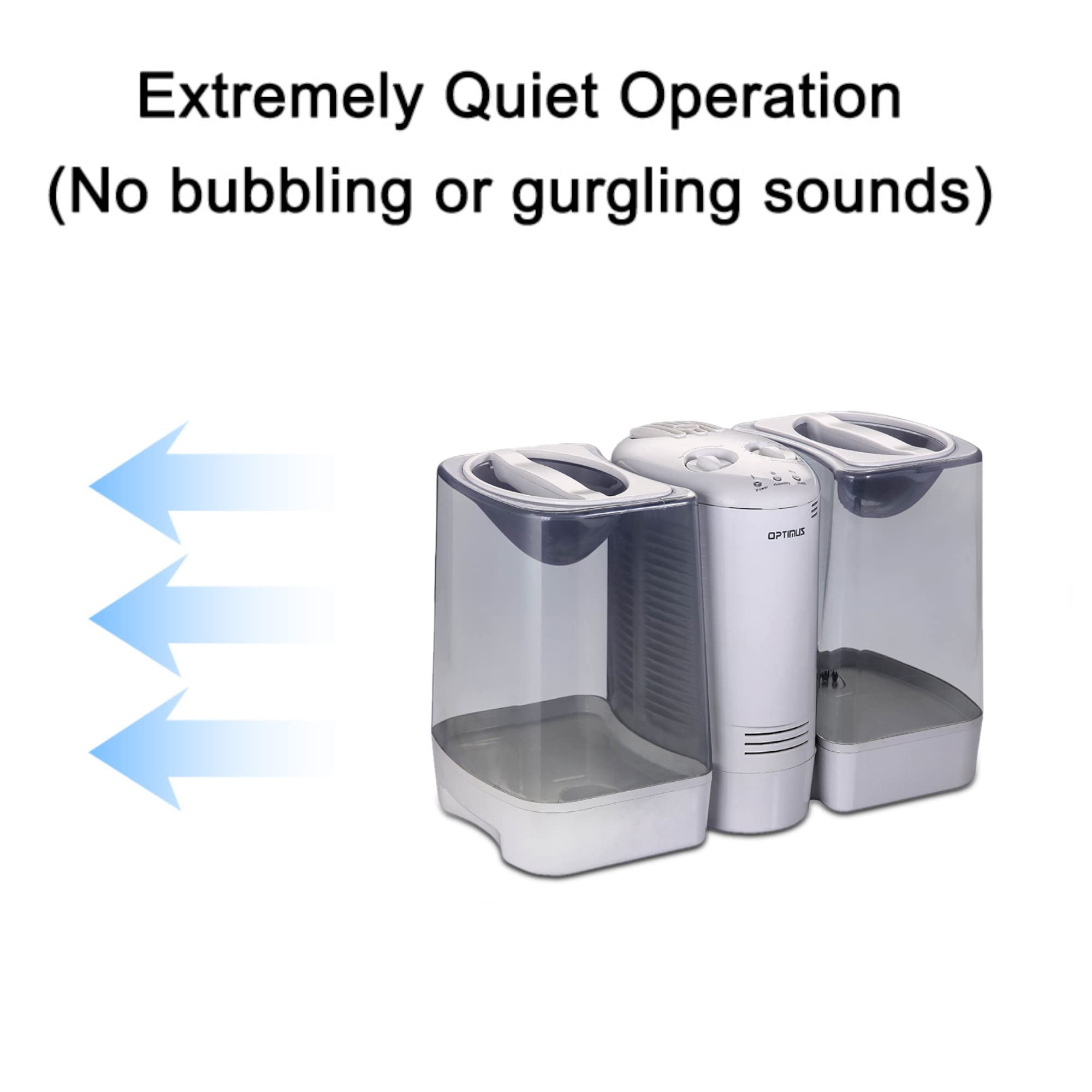 Optimus U 32030 3.5 Gallon Warm Mist Humidifier With Wicking Vapor System,White/Clear