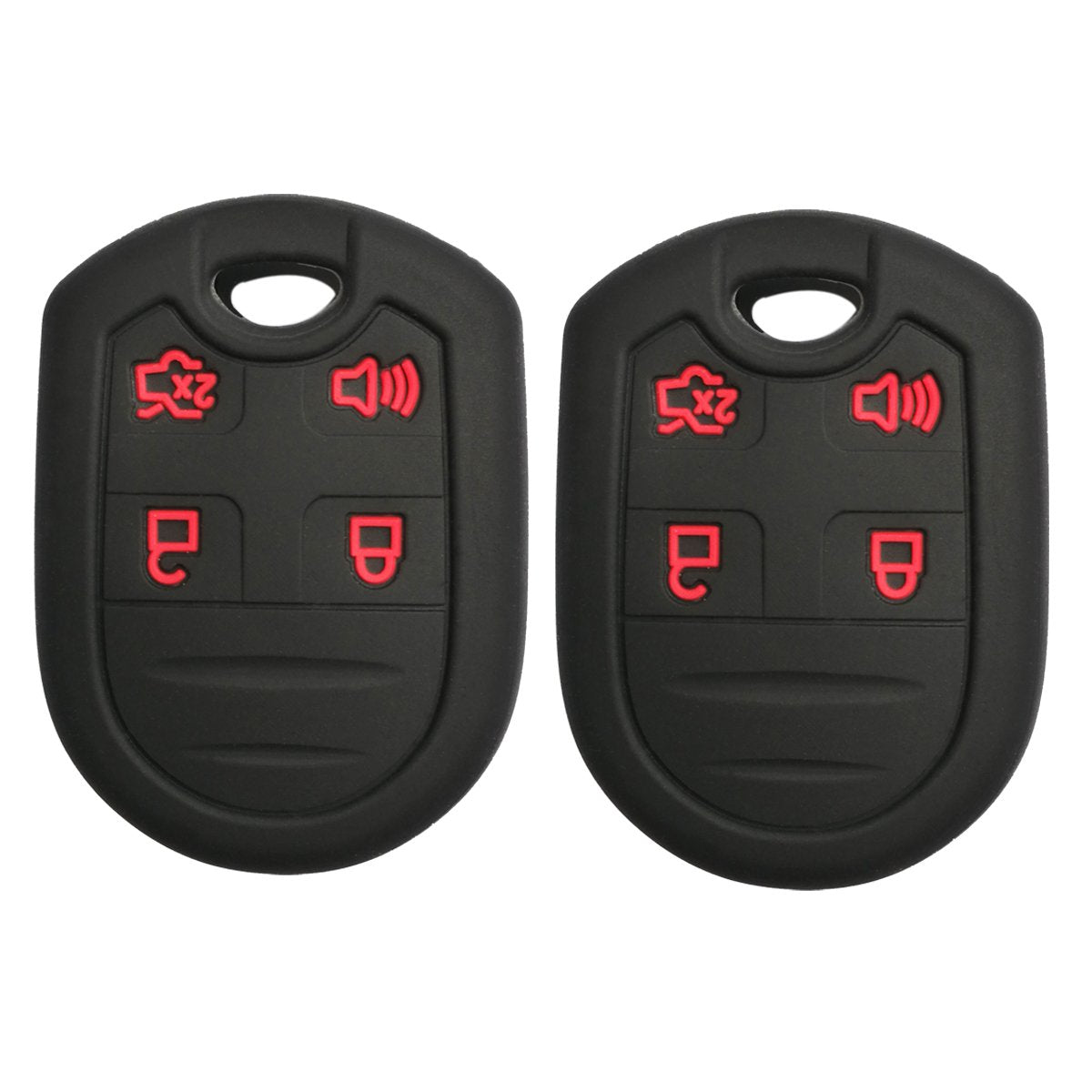 Coolbestda 2Pcs Rubber 4Buttons Key Fob Protector Remote Skin Cover Case Keyless Jacket For Ford F150 F 150 F250 F350 Mustang Fu