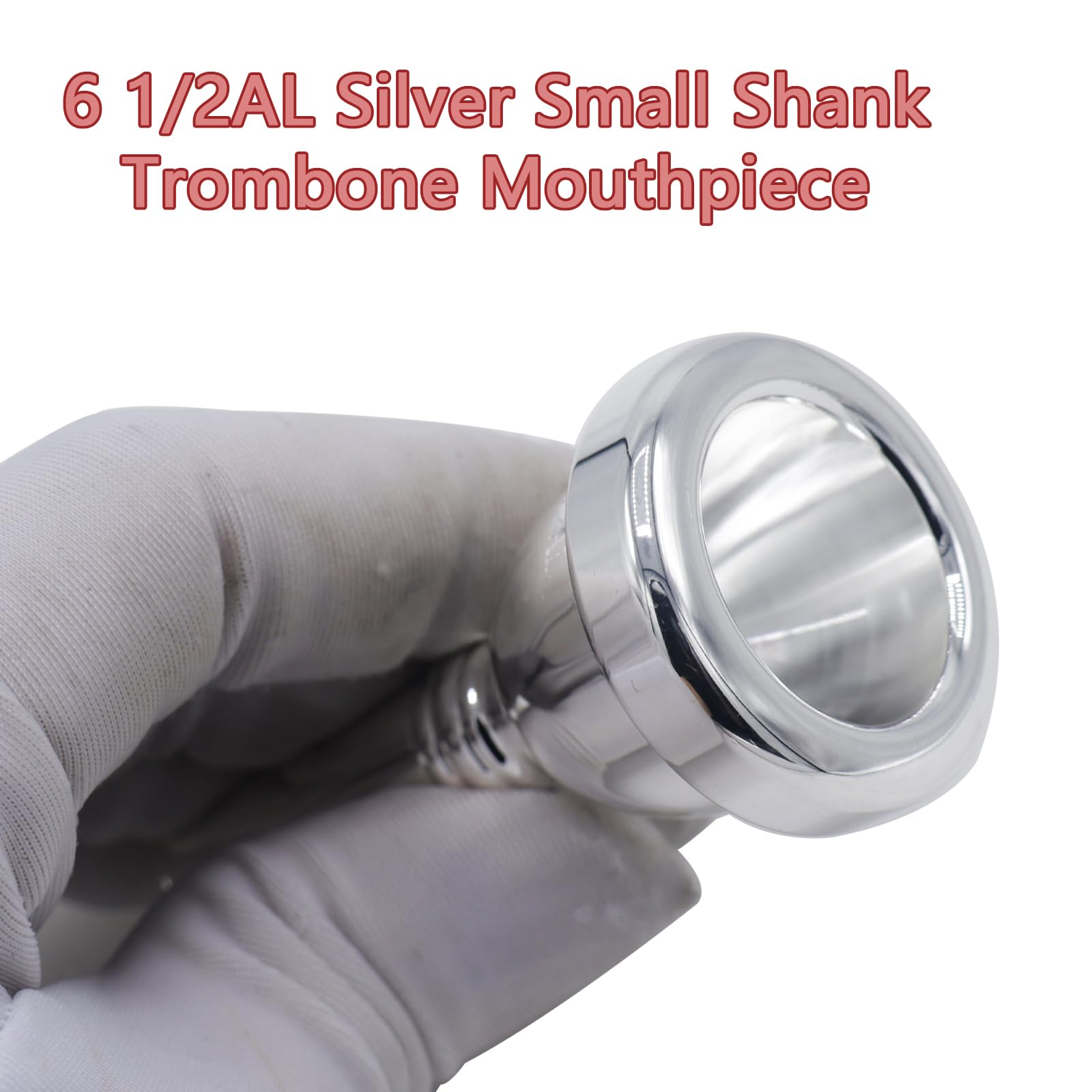Cashbeat 6 1/2Al Silver Small Shank Trombone Mouthpiece, Euphonium Mouthpiece For Superior Sound, Compatible With Baritone And T