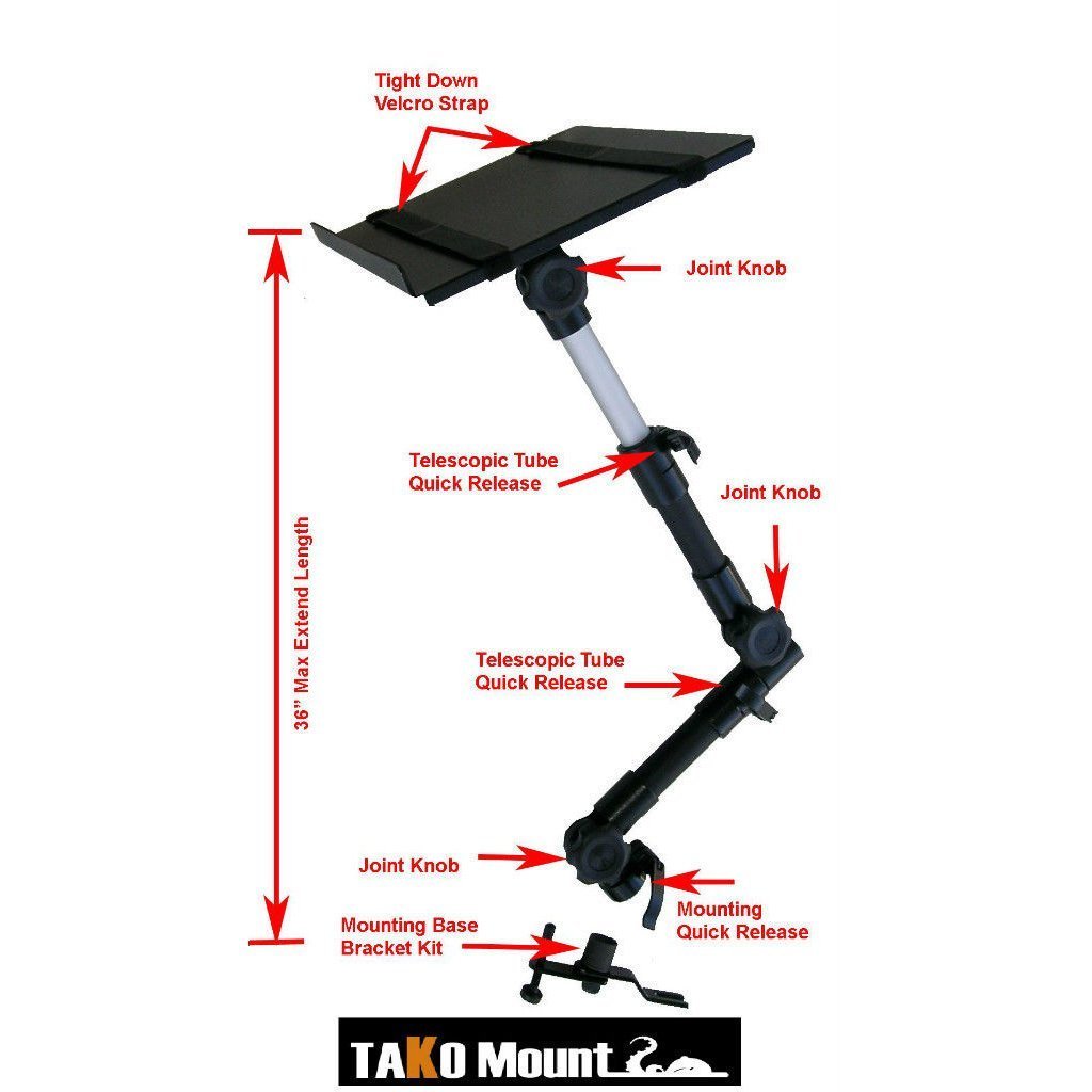 Aa-Products T-70N Notebook/Laptop/Netbook Computer Mount Holder Stand For Trucks-Vans-Cars-Suvs