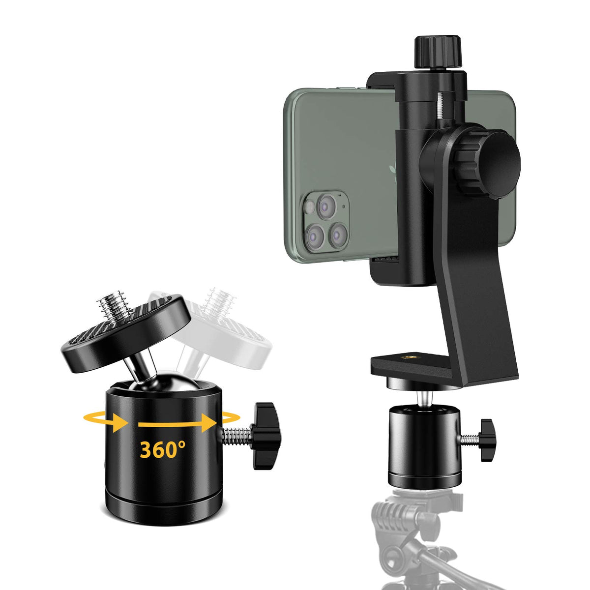 6Amlifestyle Cell Phone Tripod Mount Adapter With Tripod Ball Head 360 Rotatable For Universal Smartphone Samsung Galaxy Iphone