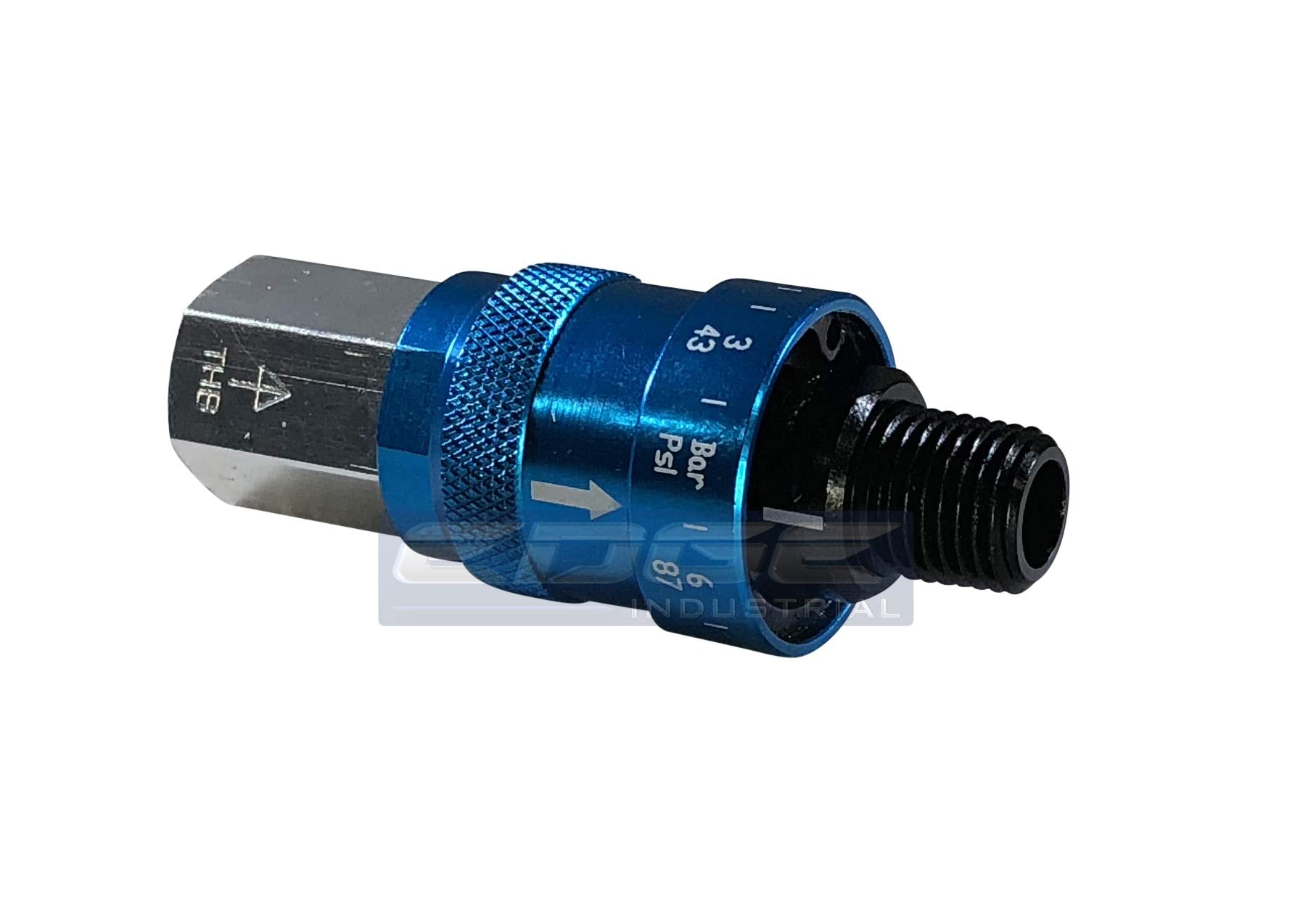 Edge Industrial Adjustable In Line Pressure Regulator For Pneumatic Tools, 1/4'' Npt, Connects Directly To Air Tool (43 87 Psi)