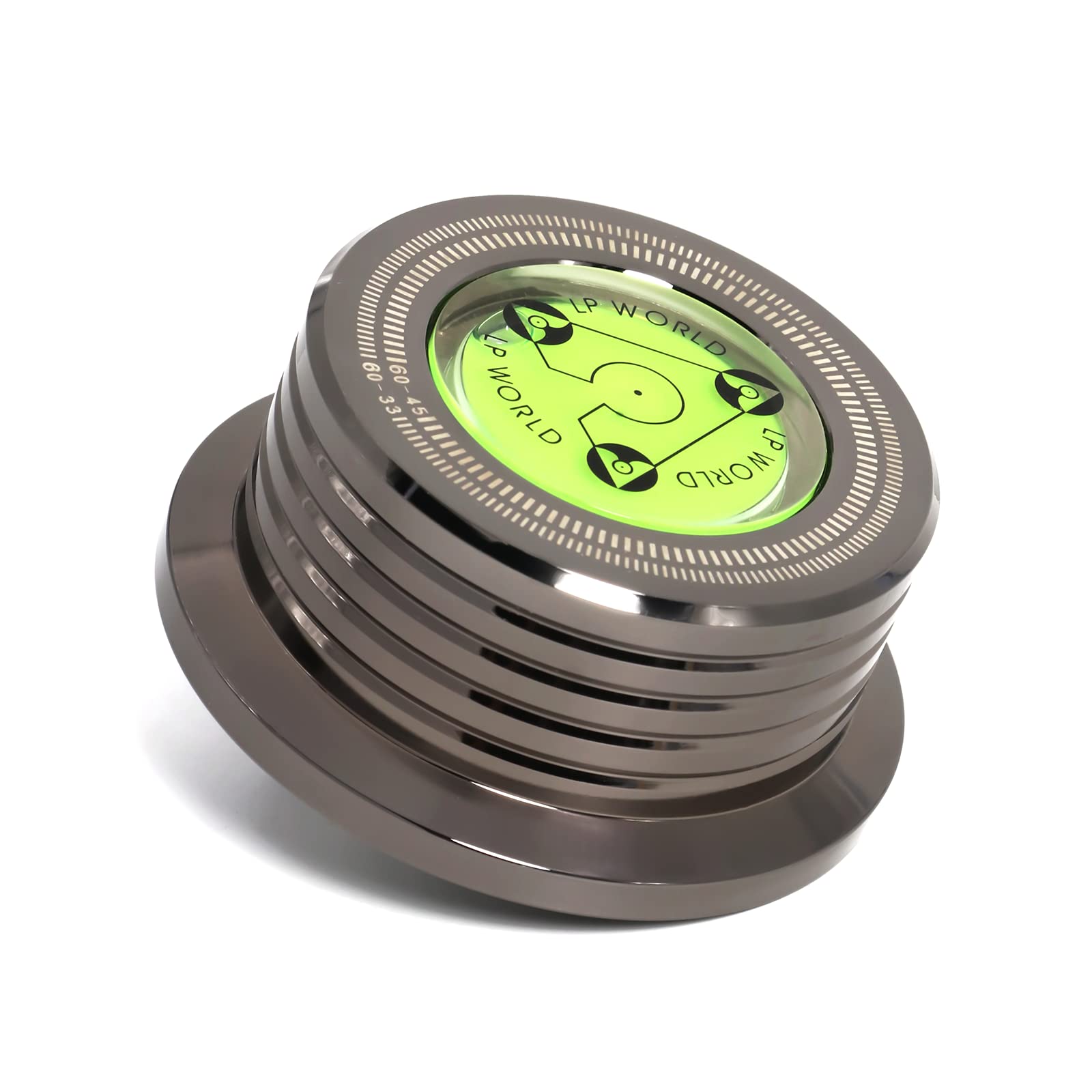 Kozyone Record Weight Stabilizer, Turntable Disc Record Stabilizer Clamp With Bubble Level For Vinyl Lp Record Player (Chrome Bl